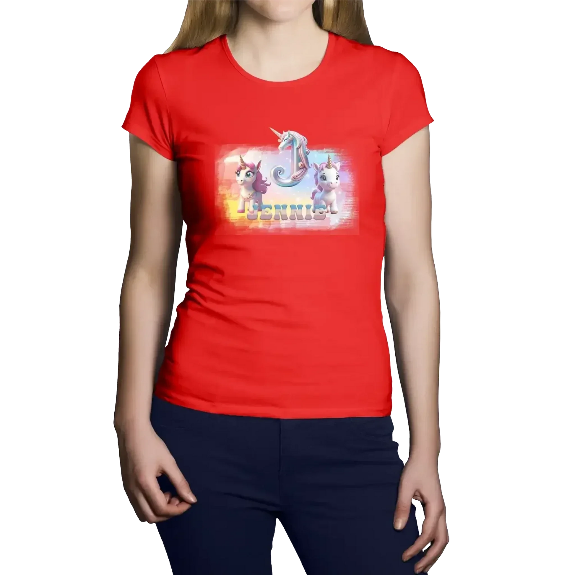 T-shirt Personnalisé pour Filles – Prénom et Initiale avec Design Licorne - MiniLook