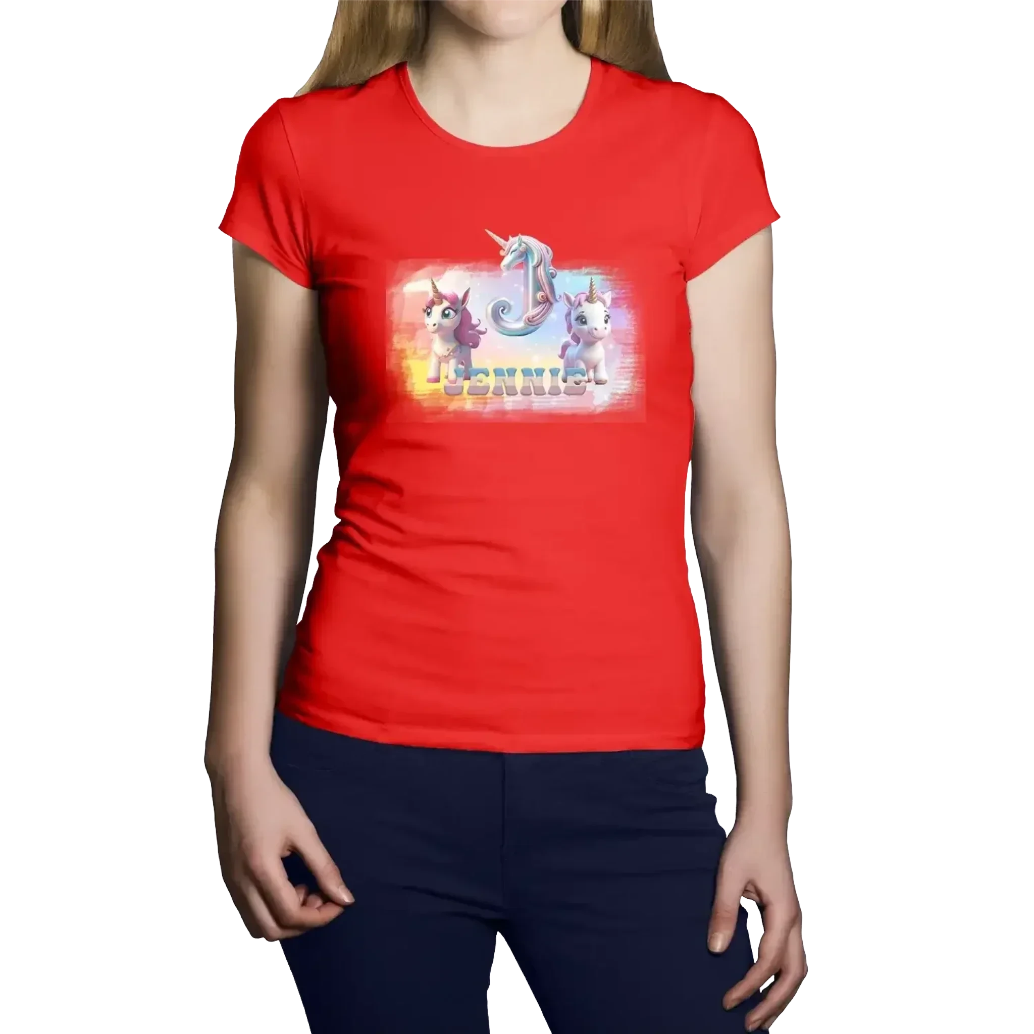 T-shirt Personnalisé pour Filles – Prénom et Initiale avec Design Licorne - MiniLook