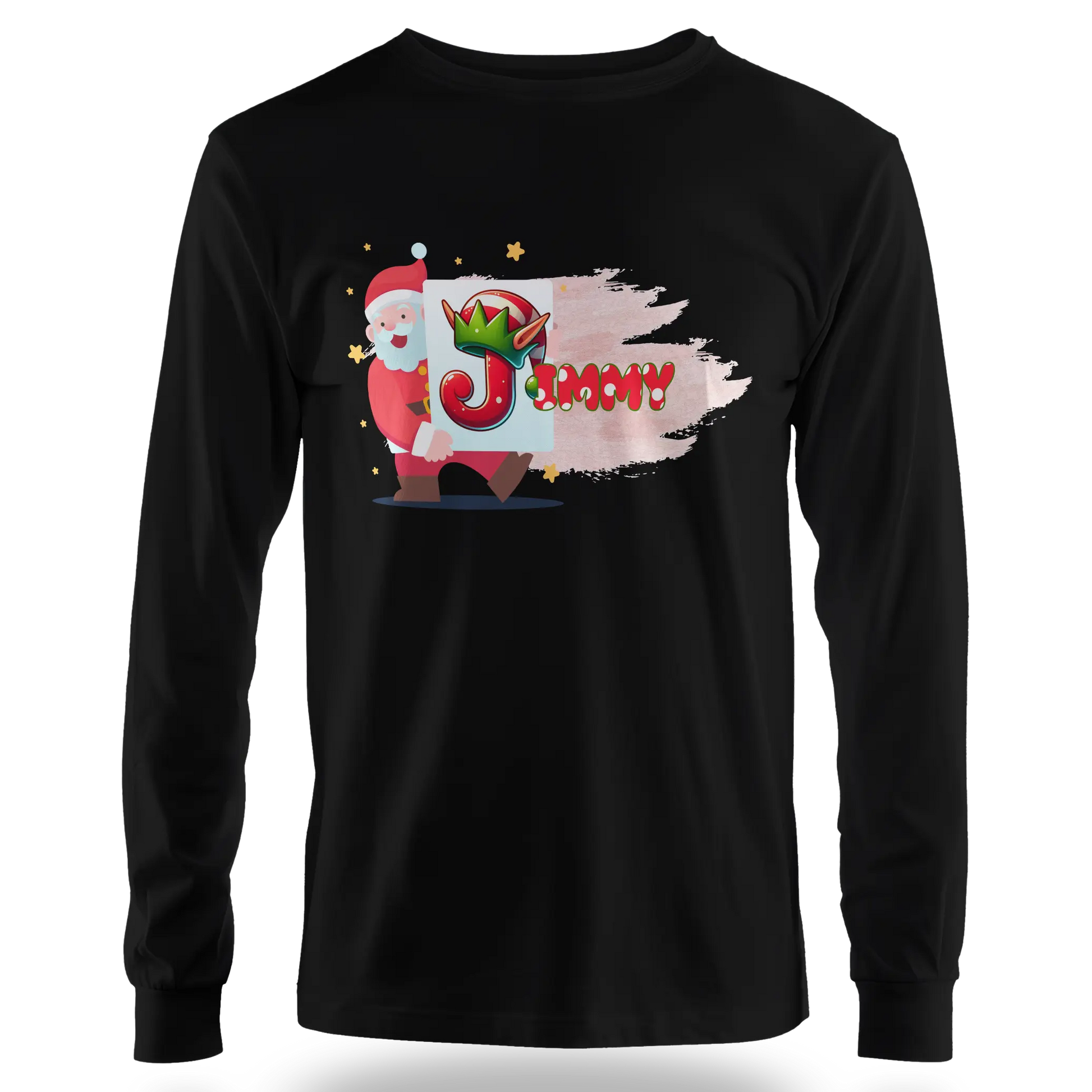 T-shirt personnalisé avec prénom - Tableau de travail artistique du Père Noël - MiniLook