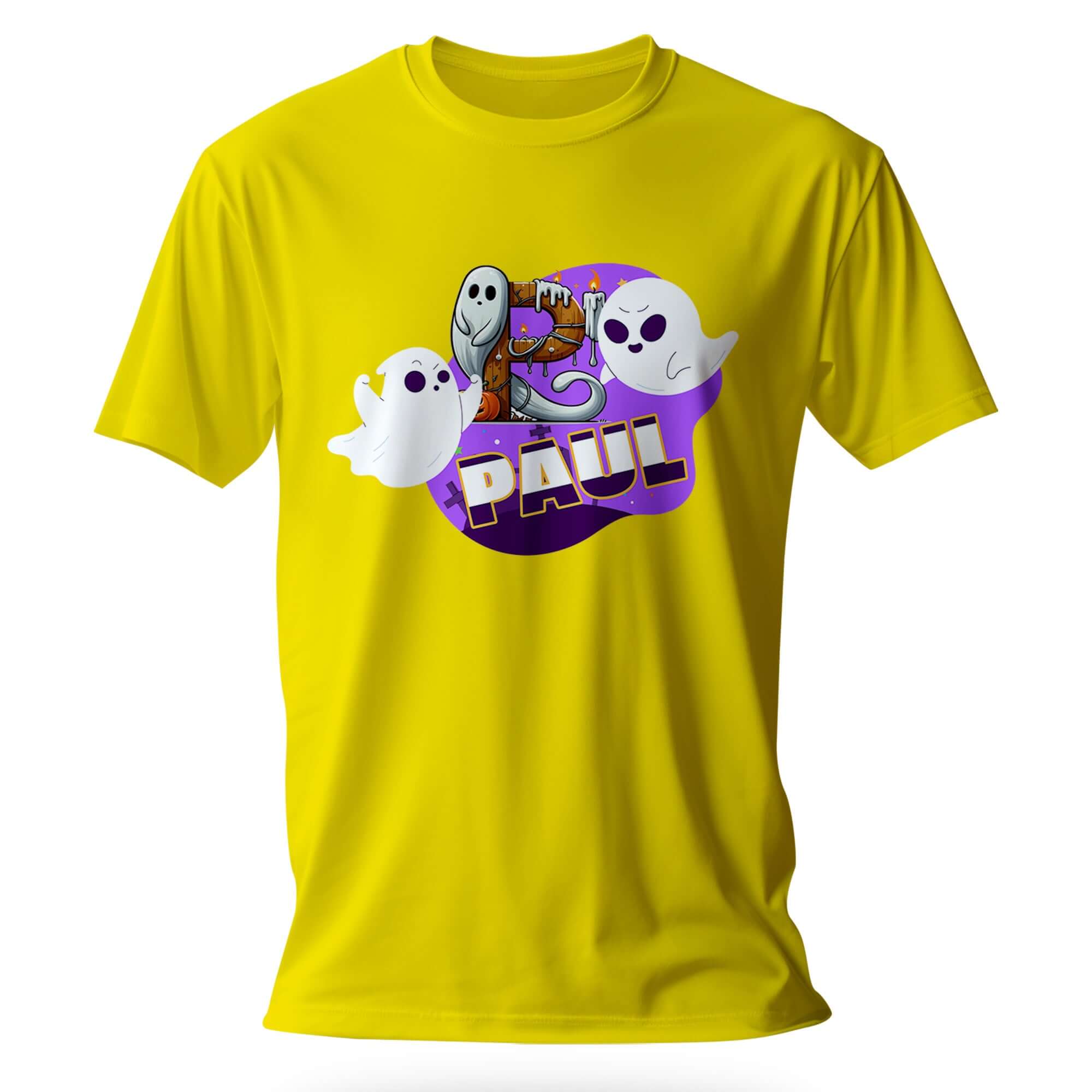 T-Shirt Personnalisé Bébé Fantôme avec Motif Croix - Initiale et Prénom