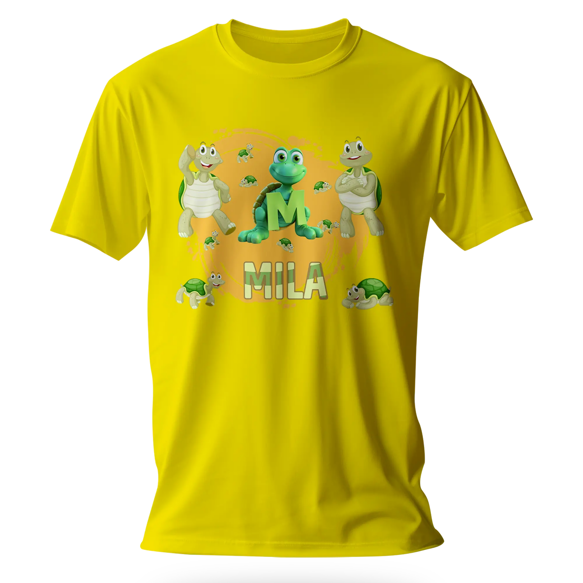 T-shirt personnalisé motif tortue debout pour Fille - prénom et initiale - MiniLook