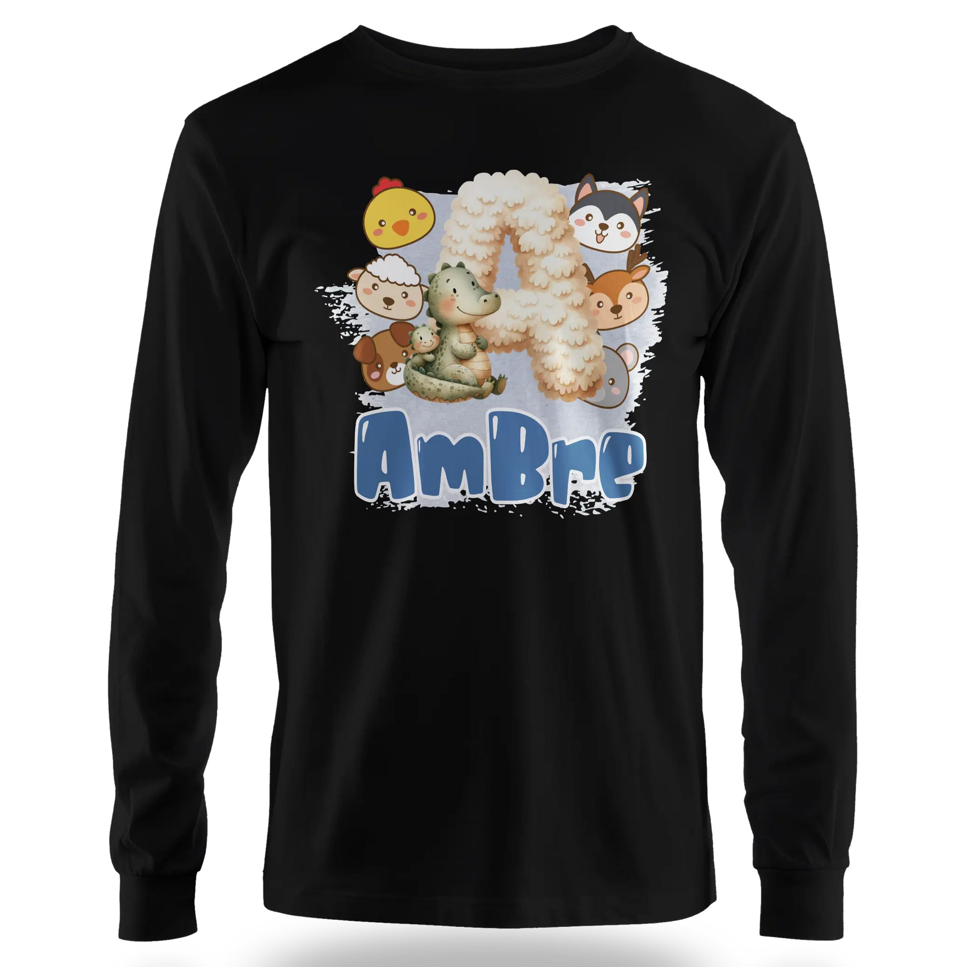 T-Shirt Personnalisé Bébé & Maman Animaux Visages d'animaux Pour Filles - Initiale & Prénom-MiniLook