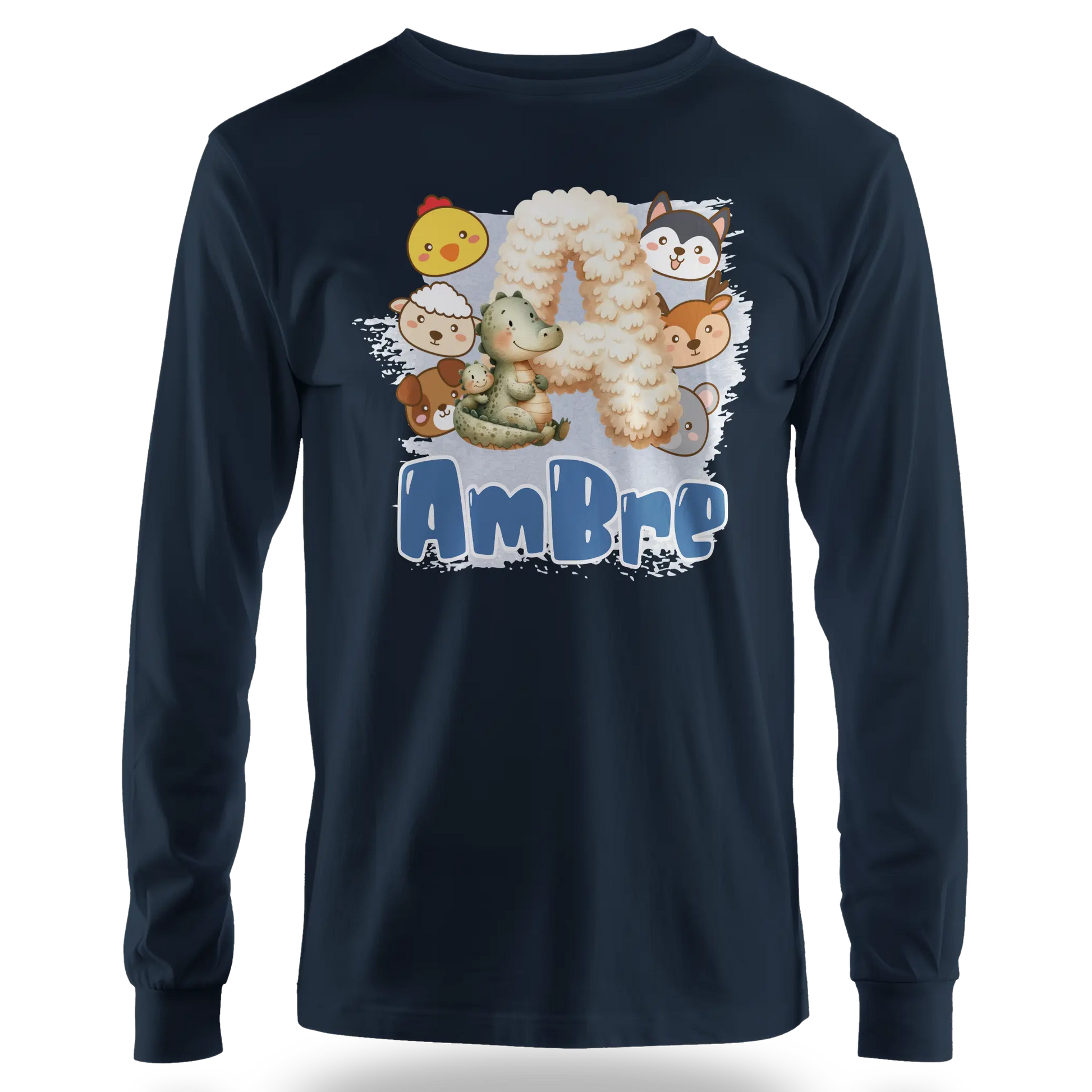 T-Shirt Personnalisé Bébé & Maman Animaux Visages d'animaux Pour Filles - Initiale & Prénom-MiniLook