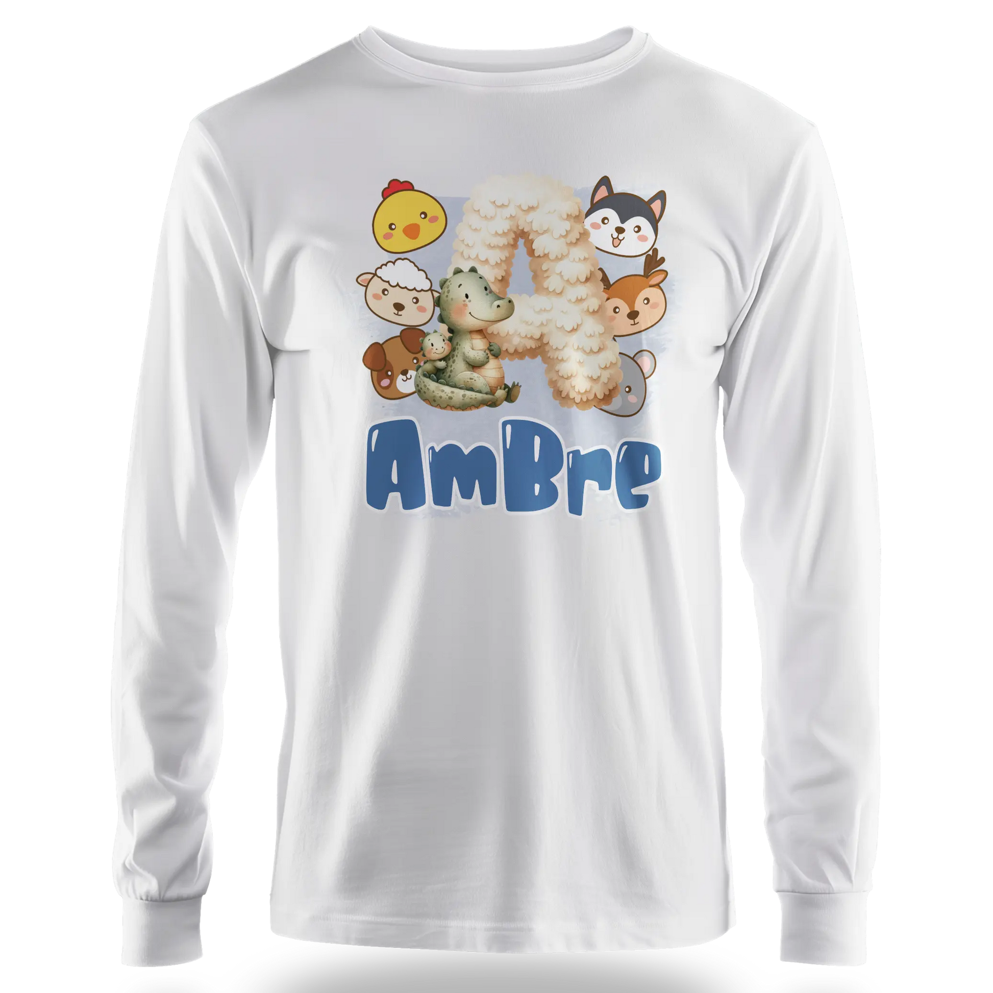 T-Shirt Personnalisé Bébé & Maman Animaux Visages d'animaux Pour Filles - Initiale & Prénom-MiniLook