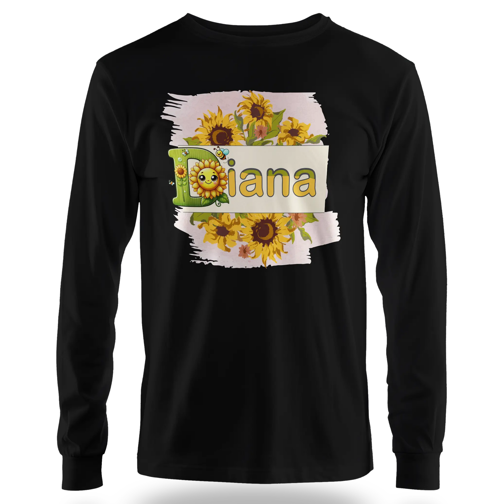 T-Shirt Personnalisé Motif Tournesols avec Visage - Prénom - MiniLook