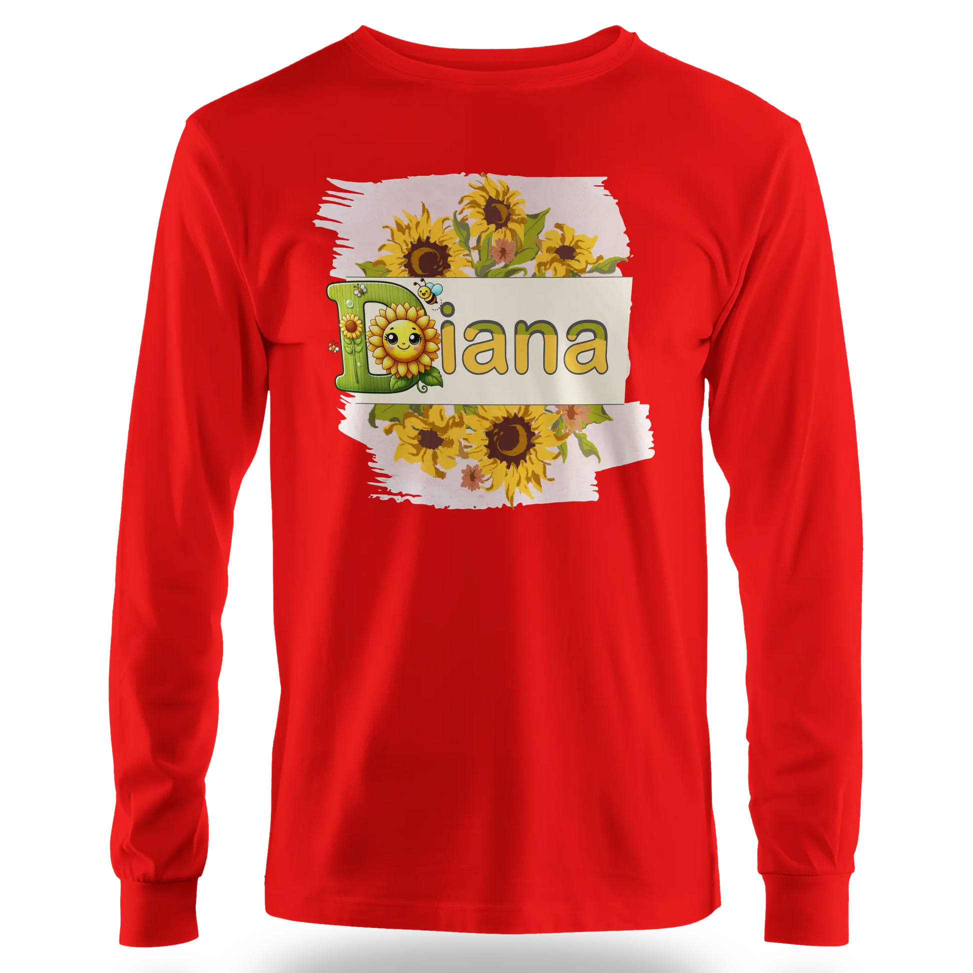 T-Shirt Personnalisé Motif Tournesols avec Visage - Prénom - MiniLook