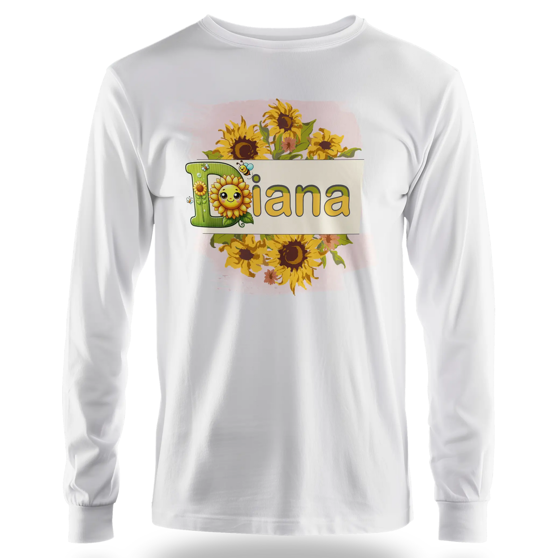 T-Shirt Personnalisé Motif Tournesols avec Visage - Prénom - MiniLook