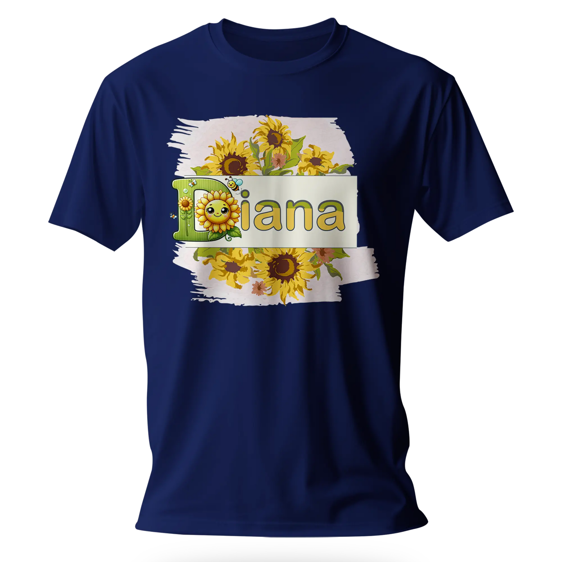 T-Shirt Personnalisé Motif Tournesols avec Visage - Prénom - MiniLook