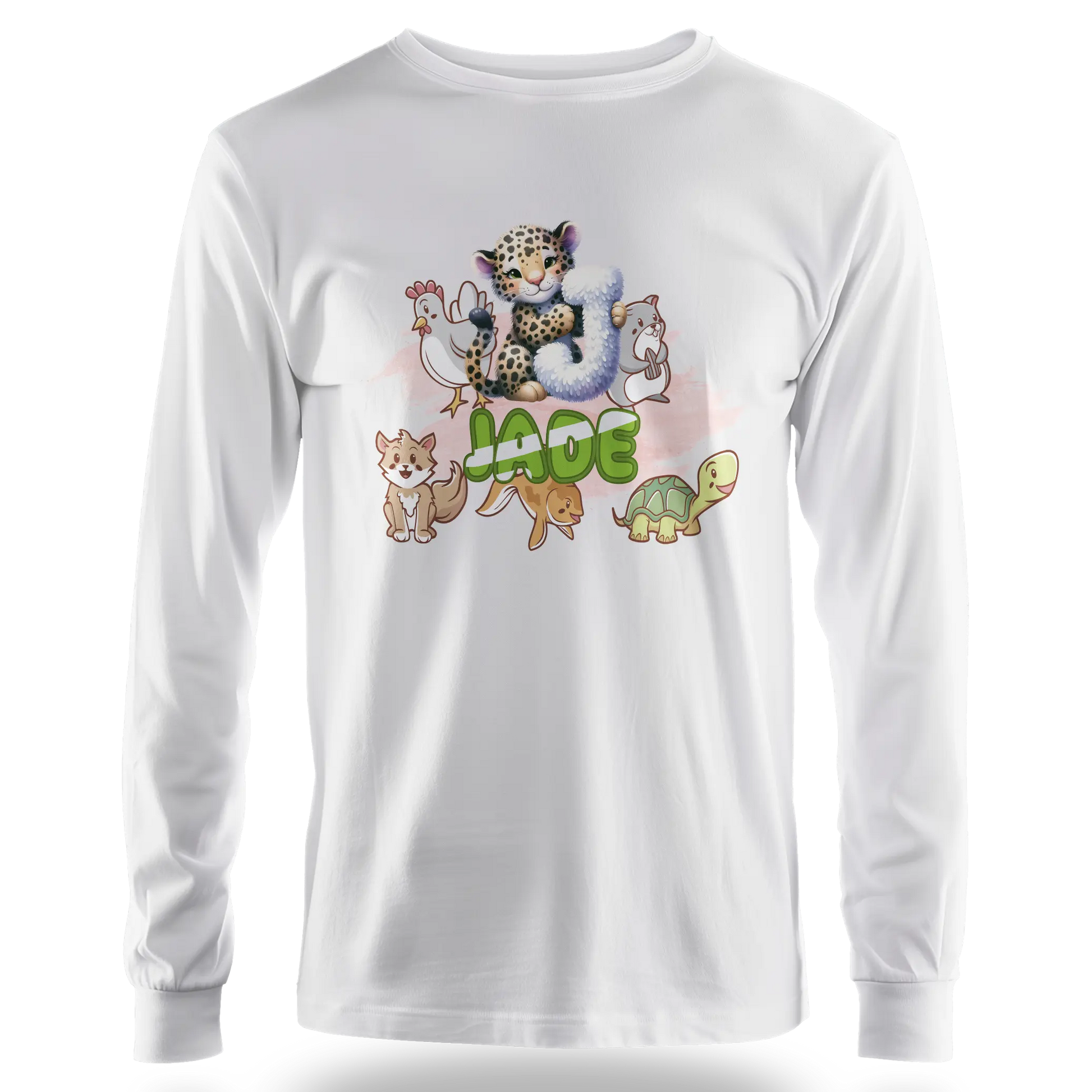 T-shirt personnalisé pour bébé avec police d'animaux et dessin animé pour fille - Initiale et prénom - MiniLook