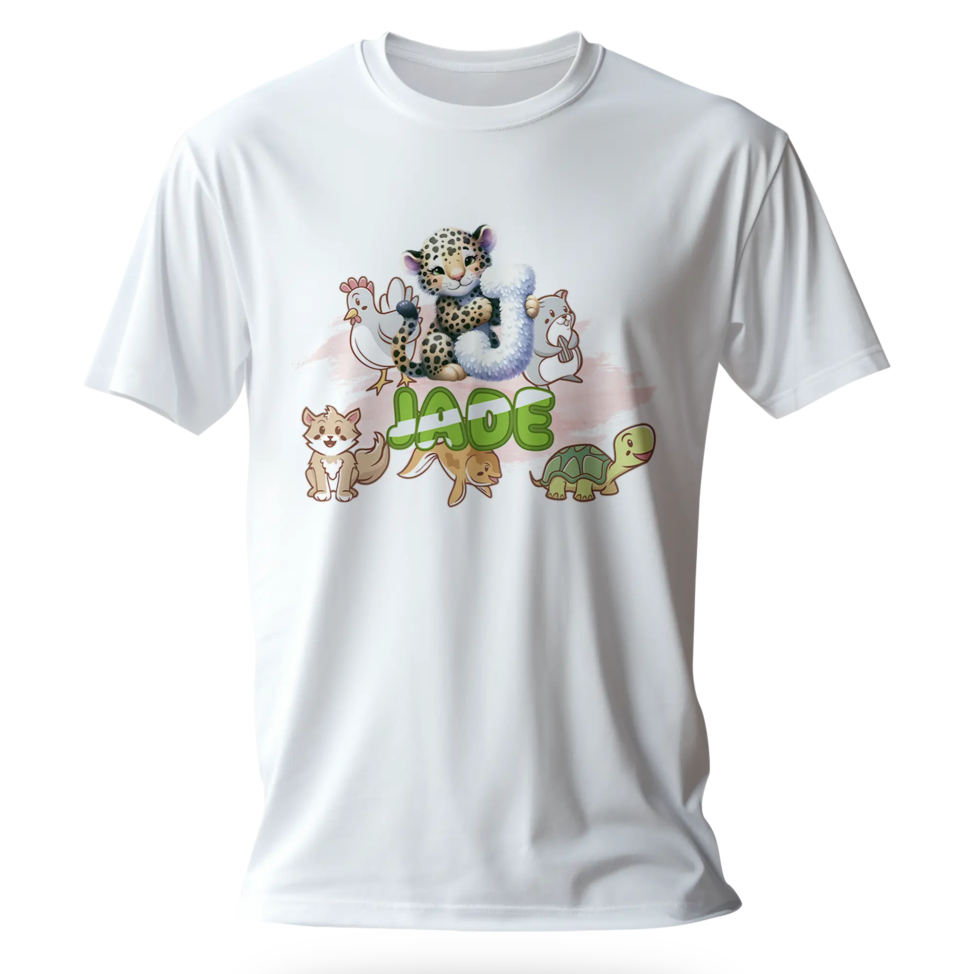 T-shirt personnalisé pour bébé avec police d'animaux et dessin animé pour fille - Initiale et prénom - MiniLook