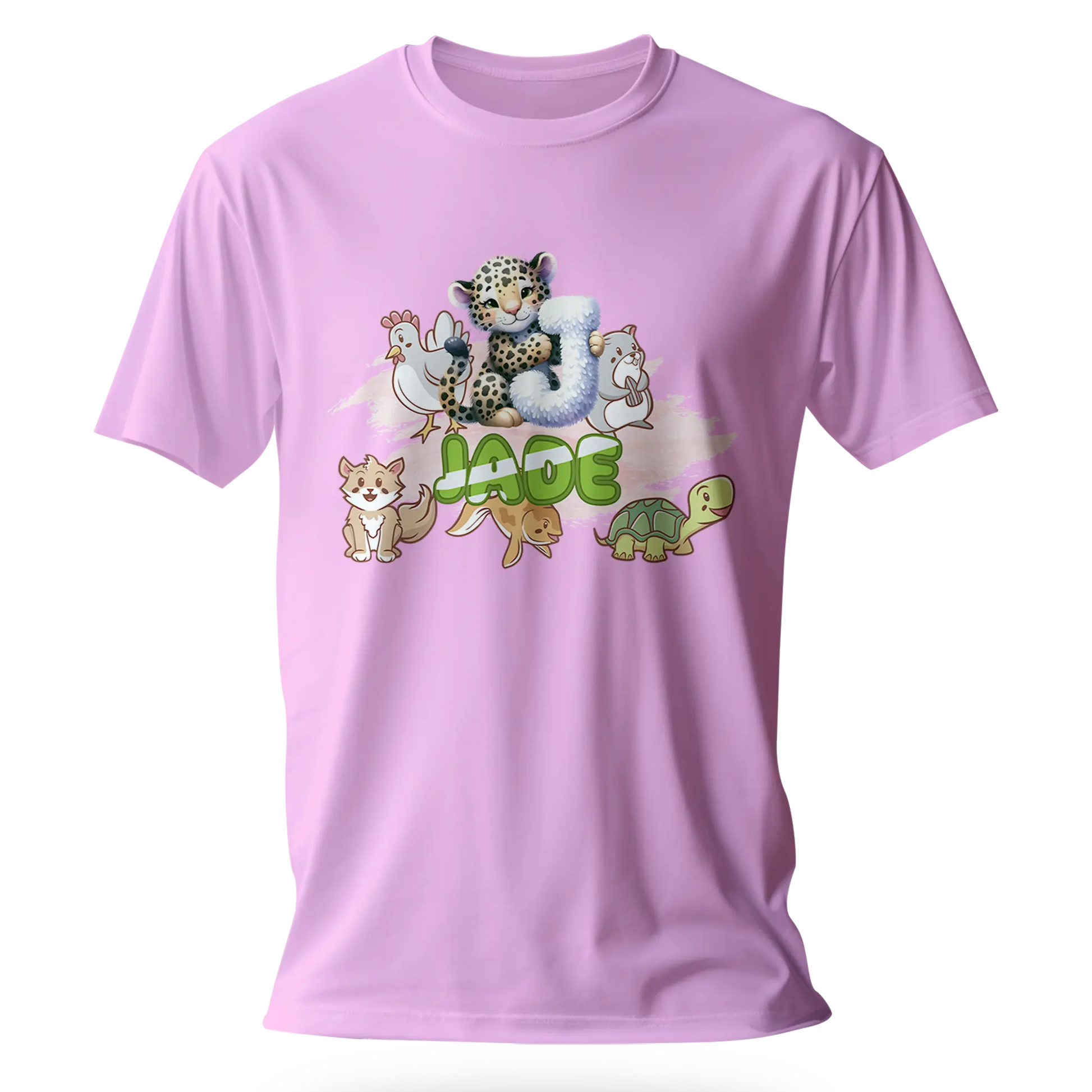 T-shirt personnalisé pour bébé avec police d'animaux et dessin animé pour fille - Initiale et prénom - MiniLook