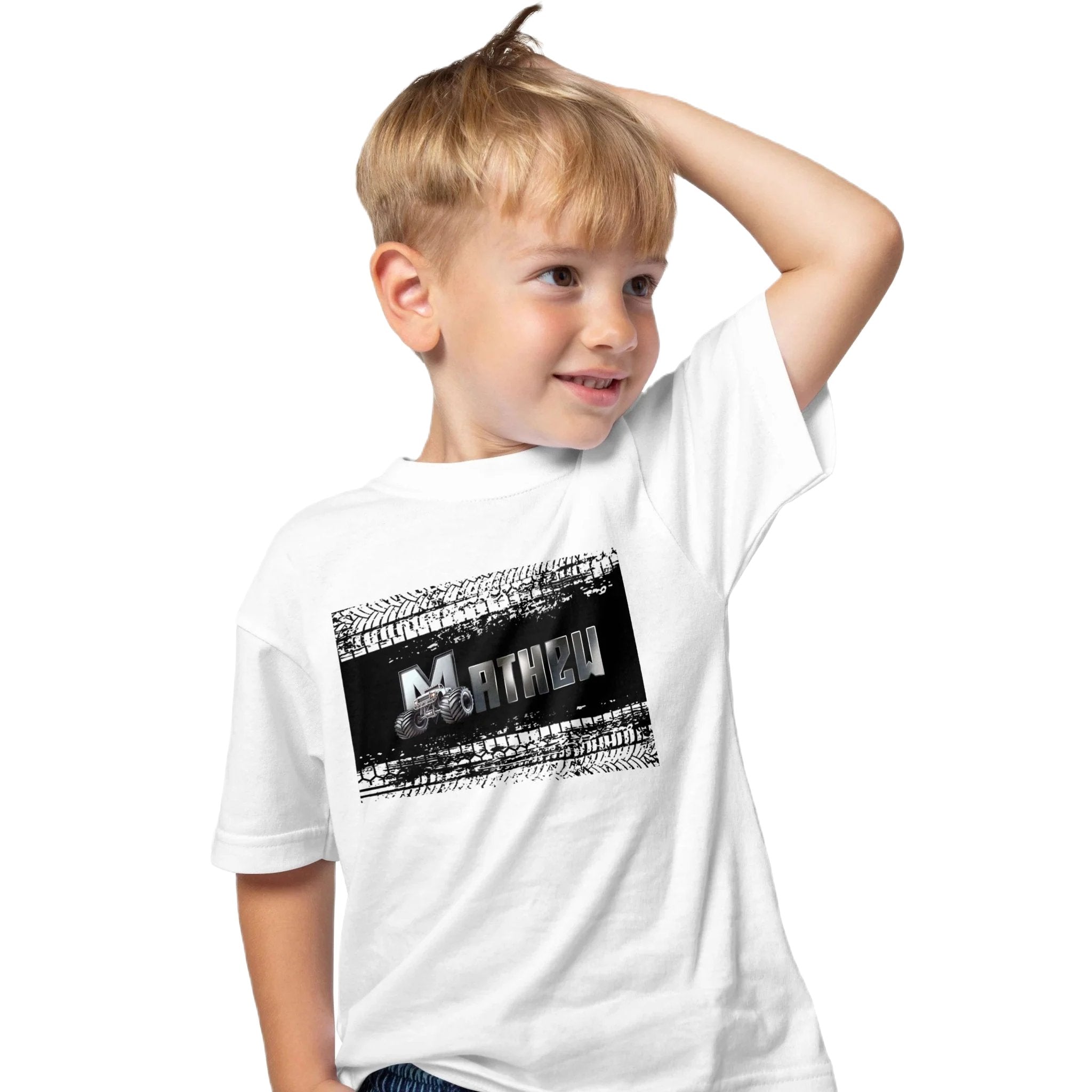 T Shirt à Personnaliser pour Enfant - Voiture de Course avec Prénom - MiniLook