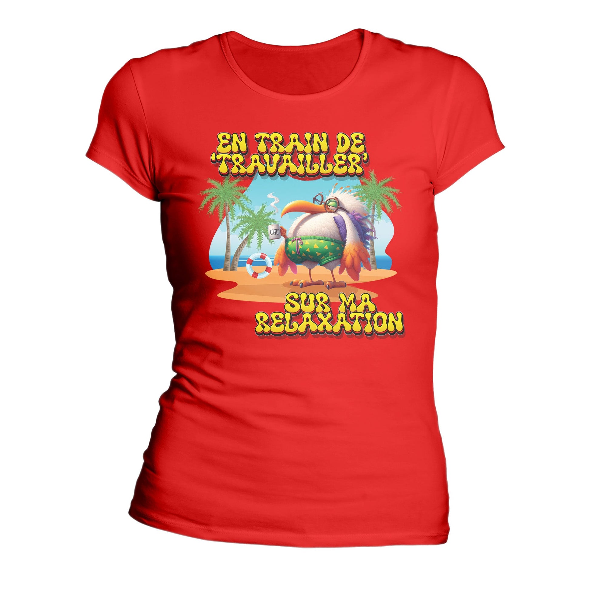 T-Shirt Design Humour Personnalisé - En train de ‘travailler’… sur ma relaxation - MiniLook