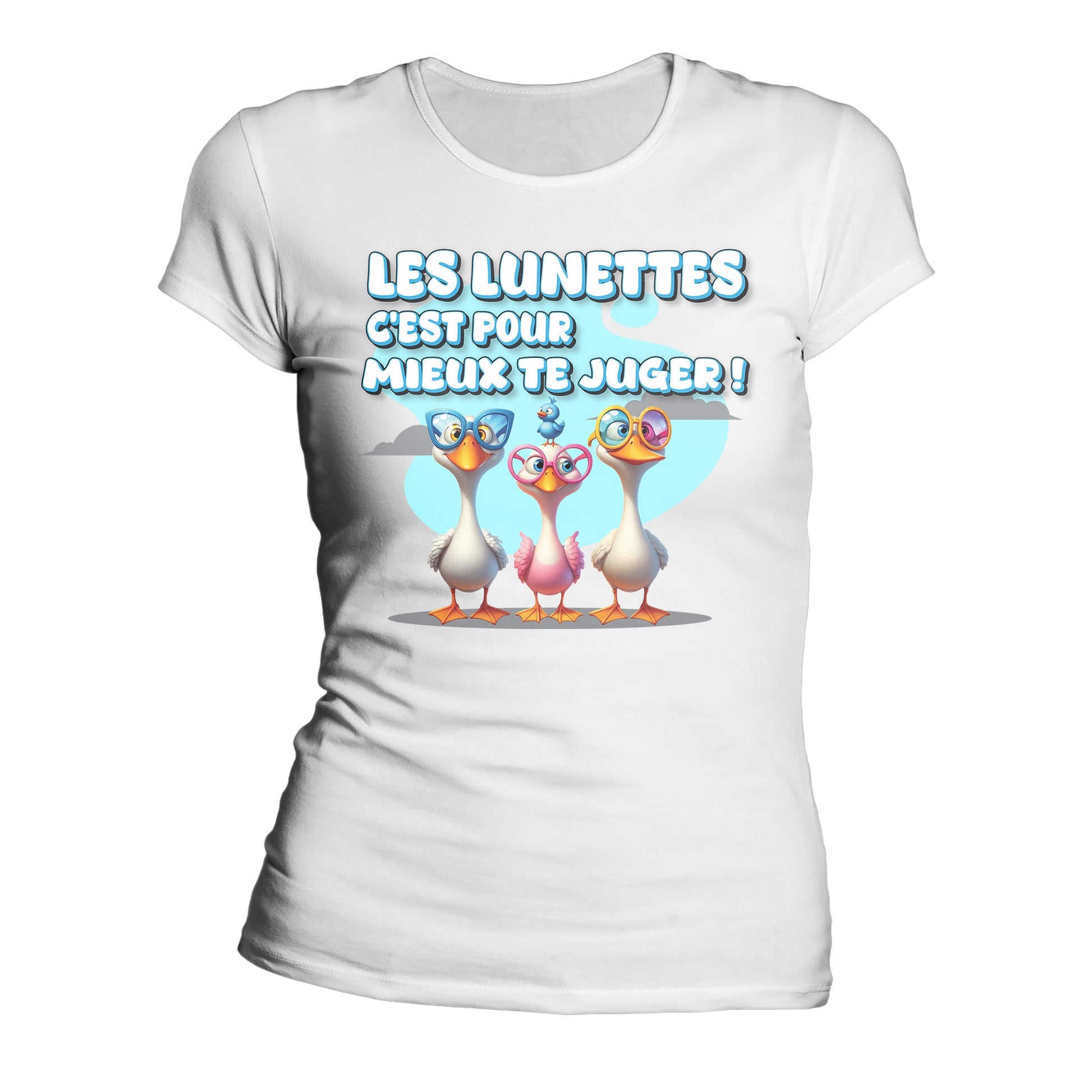 T-Shirt Design Humour Personnalisé - Les lunettes, c'est pour mieux te juger ! - MiniLook