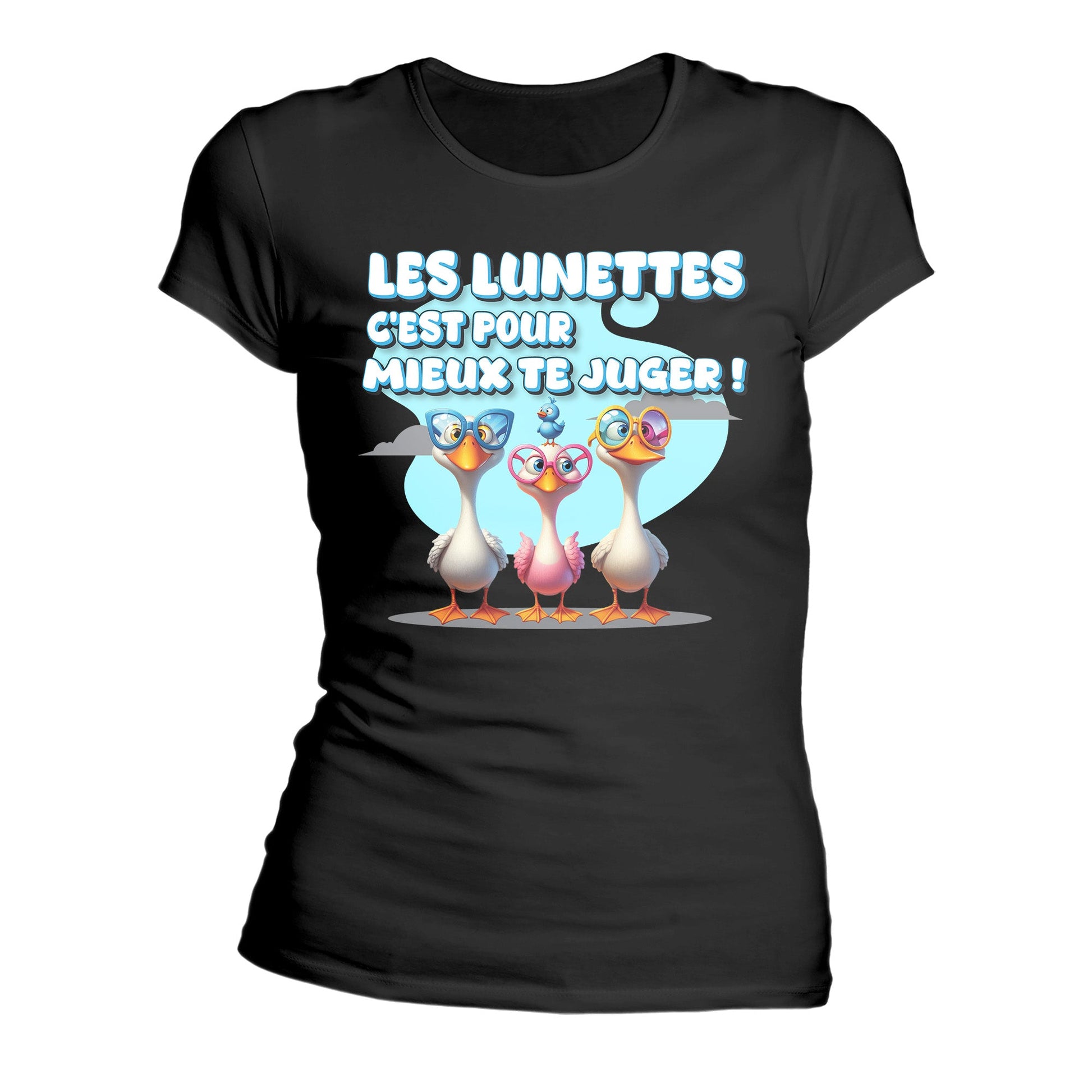 T-Shirt Design Humour Personnalisé - Les lunettes, c'est pour mieux te juger ! - MiniLook