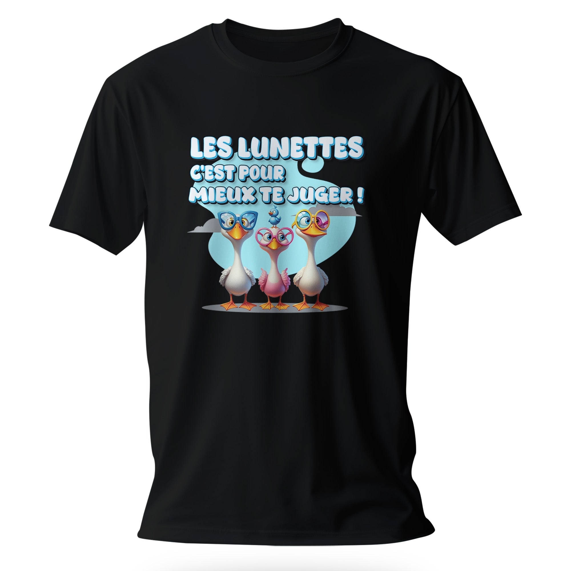 T-Shirt Design Humour Personnalisé - Les lunettes, c'est pour mieux te juger ! - MiniLook