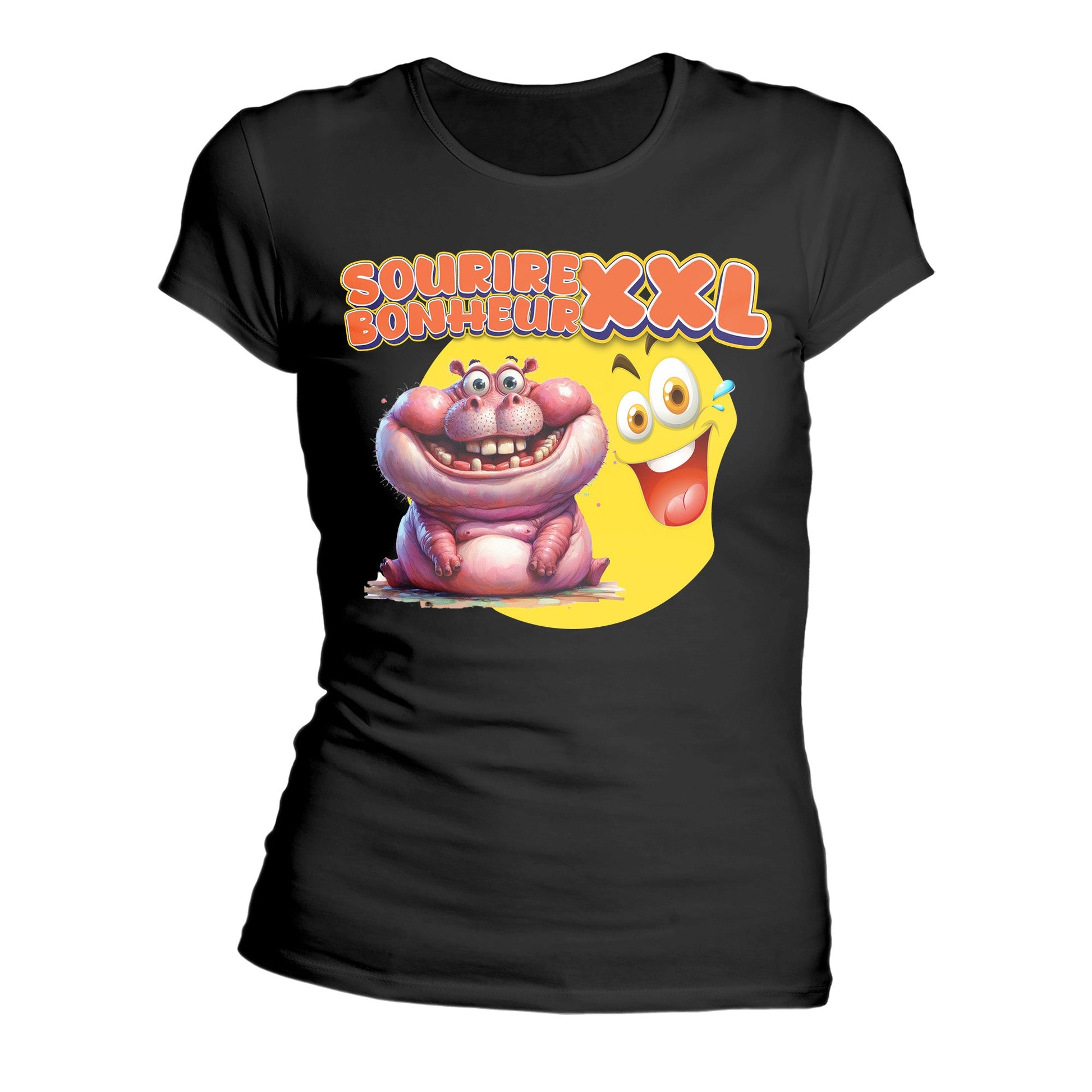 T-Shirt Design Humour Personnalisé - Sourire XXL, bonheur XXL - MiniLook