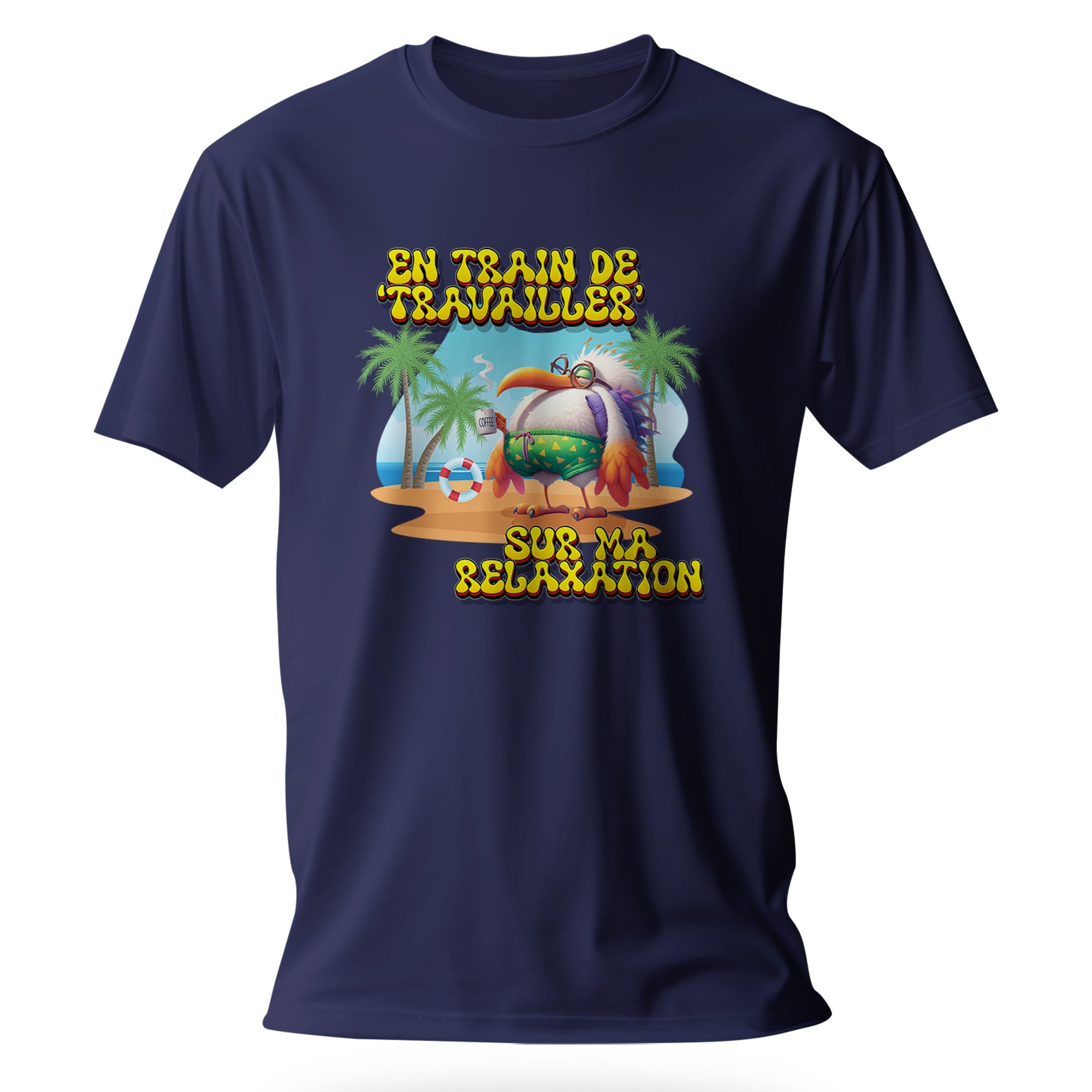 T-shirt humoristique En train de travailler sur ma relaxation - MiniLook