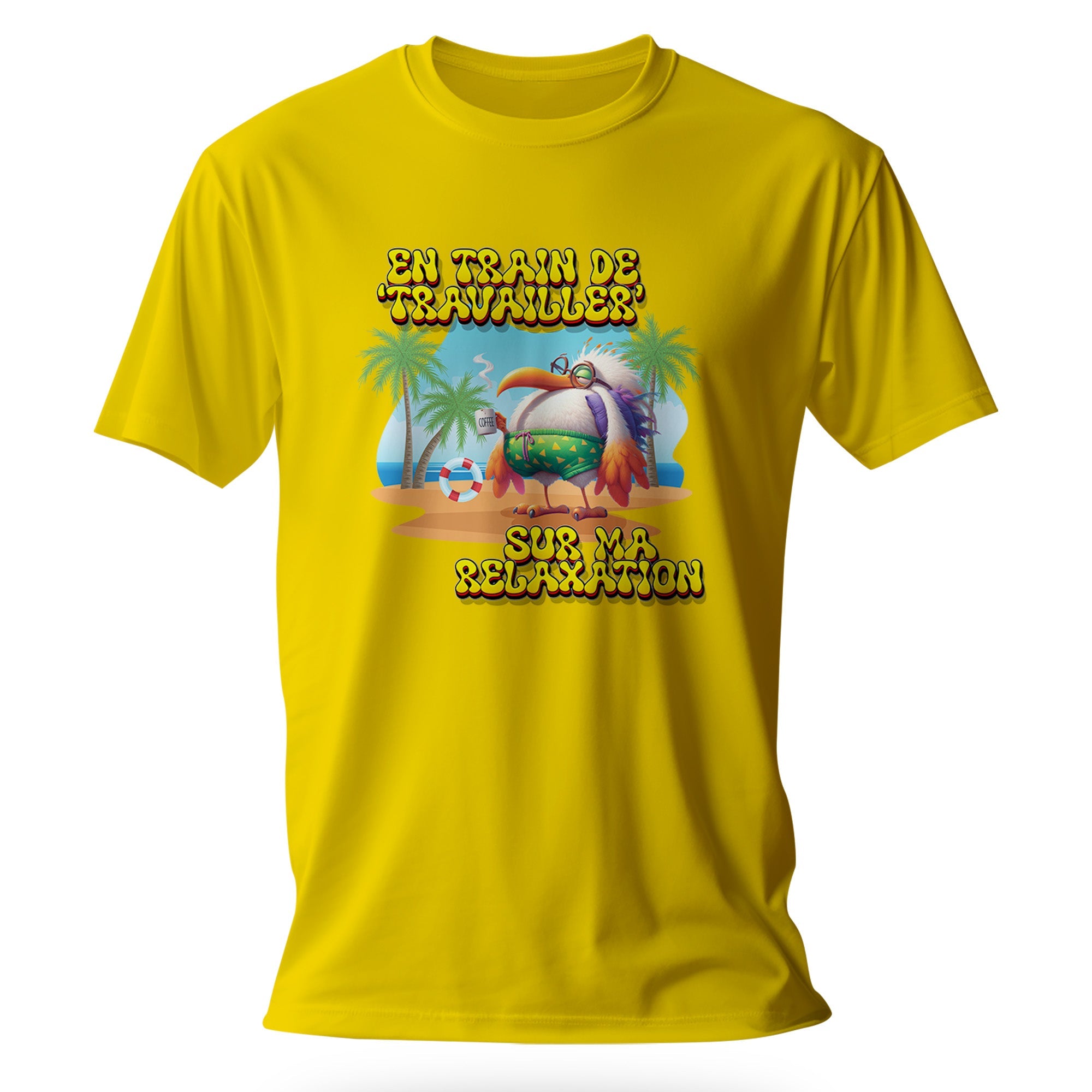 T-shirt humoristique En train de travailler sur ma relaxation - MiniLook