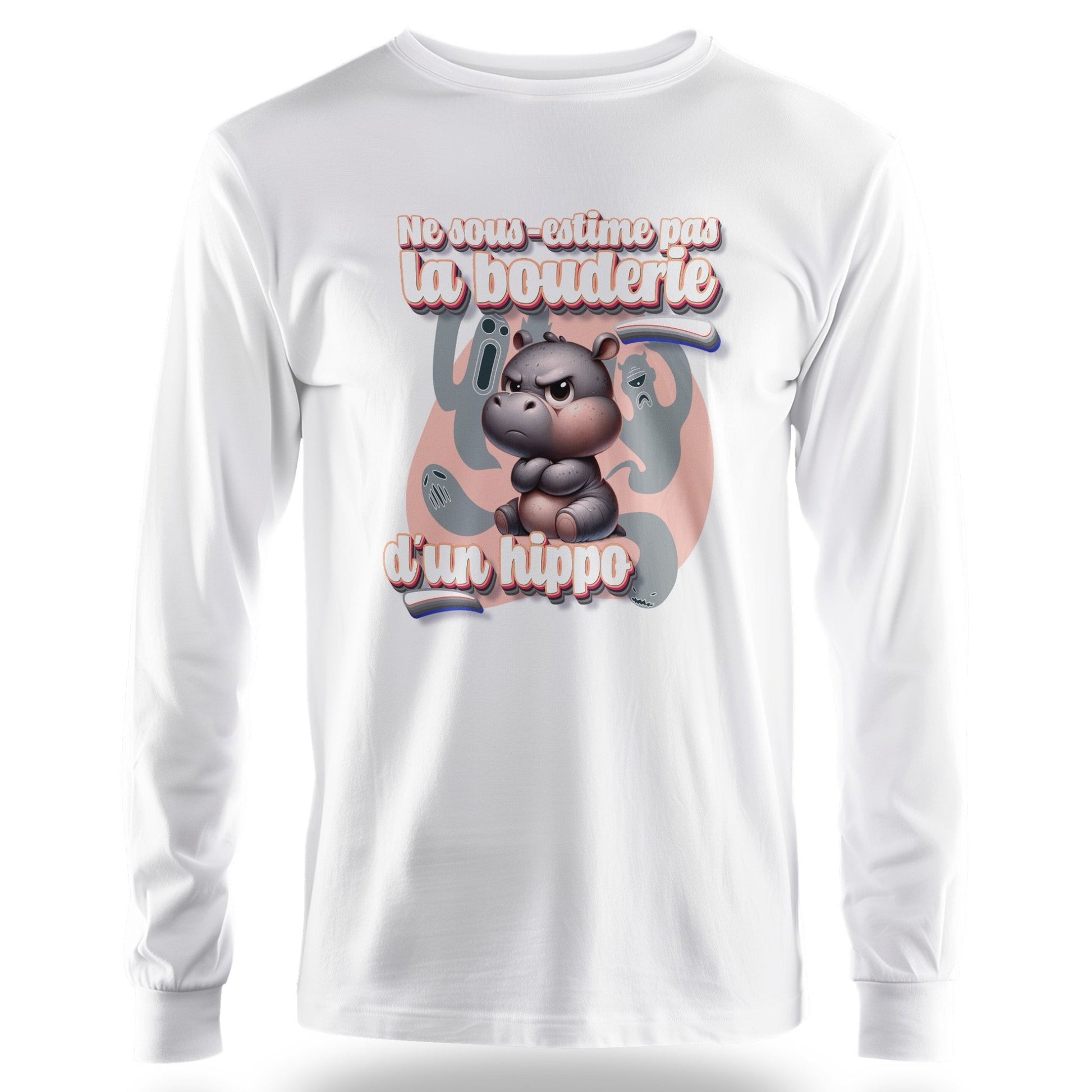 T-shirt humoristique Ne sous - estime pas la bouderie d’un hippo - MiniLook