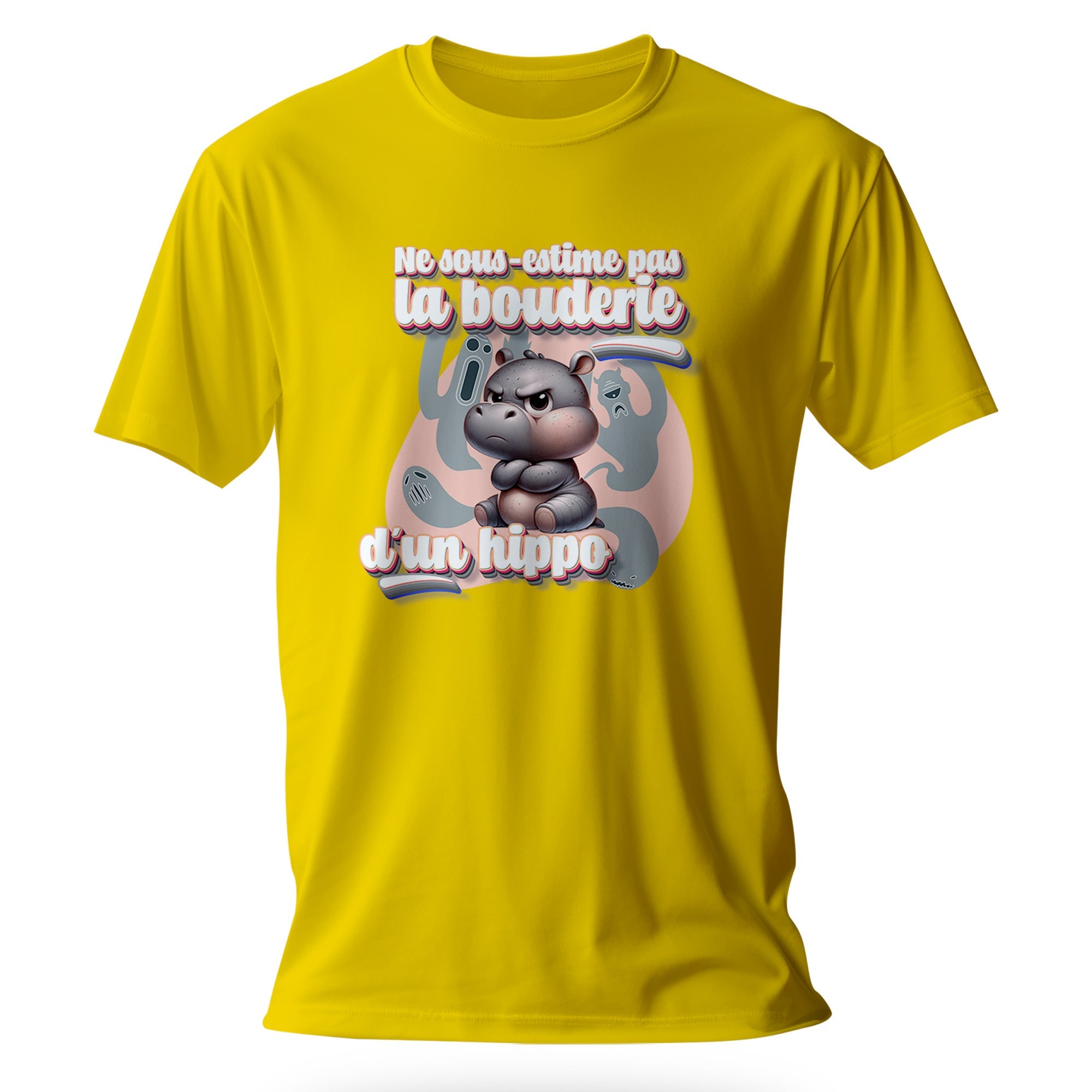 T-shirt humoristique Ne sous - estime pas la bouderie d’un hippo - MiniLook