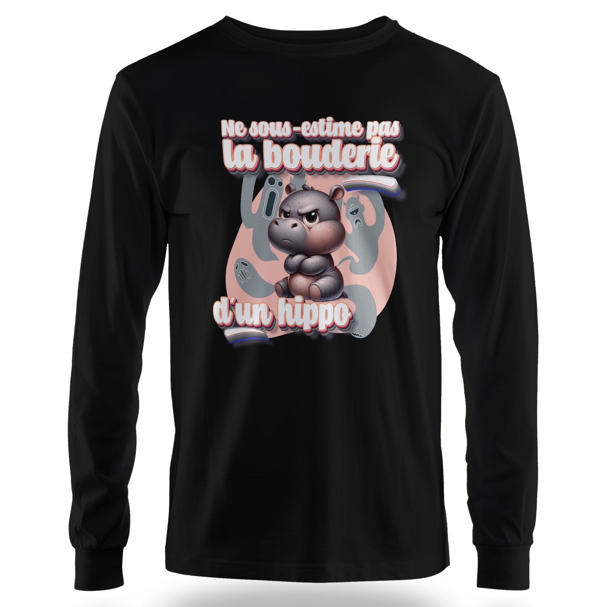 T-shirt humoristique Ne sous - estime pas la bouderie d’un hippo - MiniLook