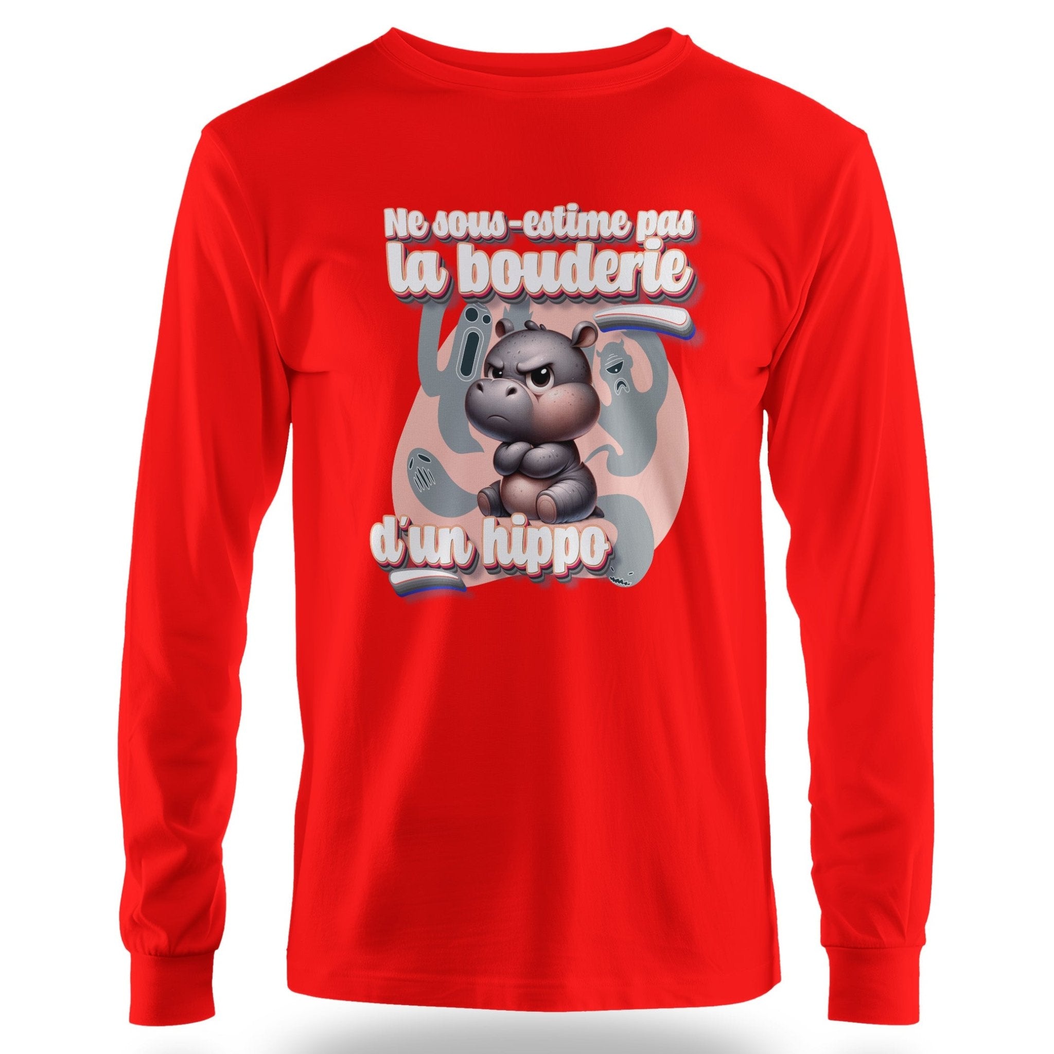 T-shirt humoristique Ne sous - estime pas la bouderie d’un hippo - MiniLook