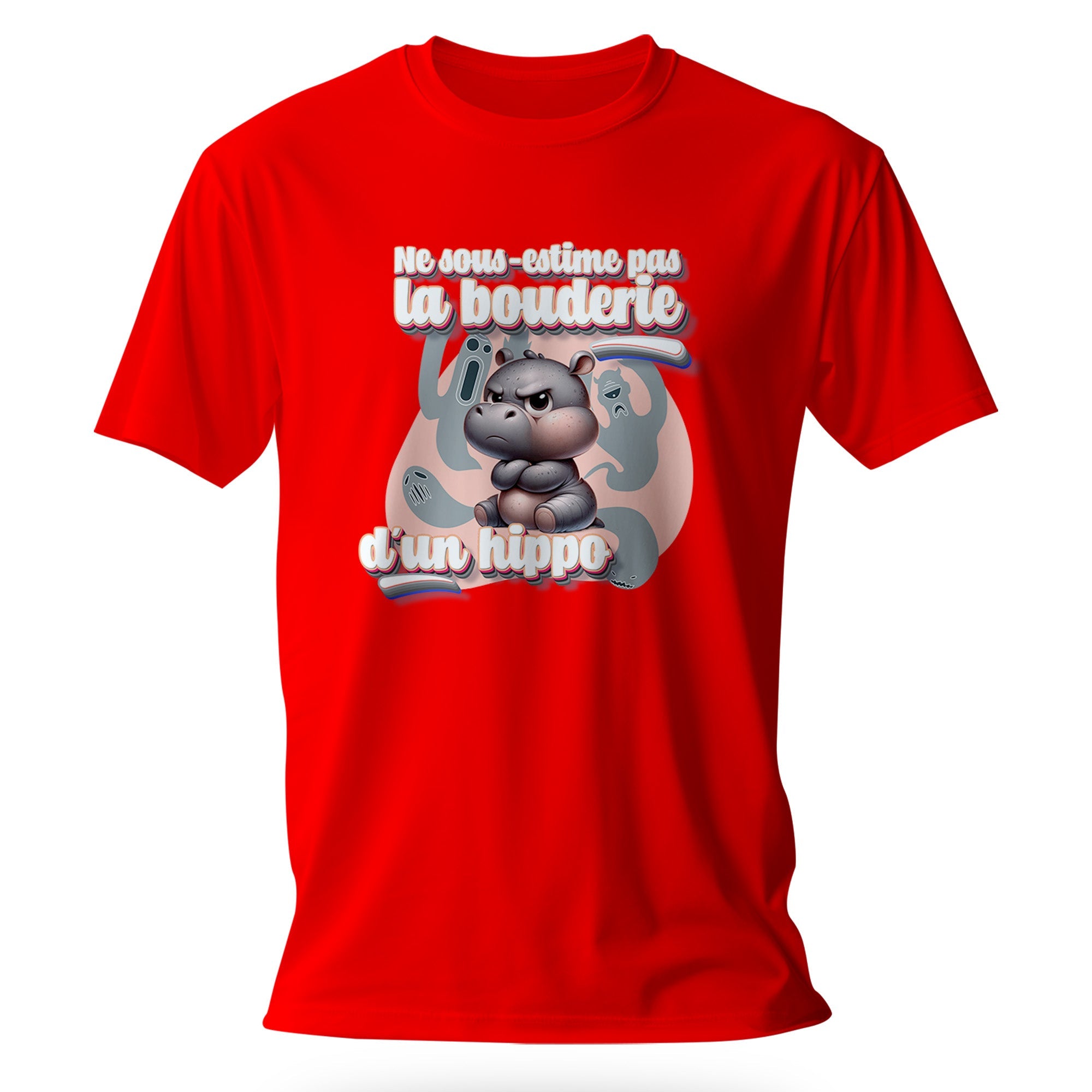 T-shirt humoristique Ne sous - estime pas la bouderie d’un hippo - MiniLook