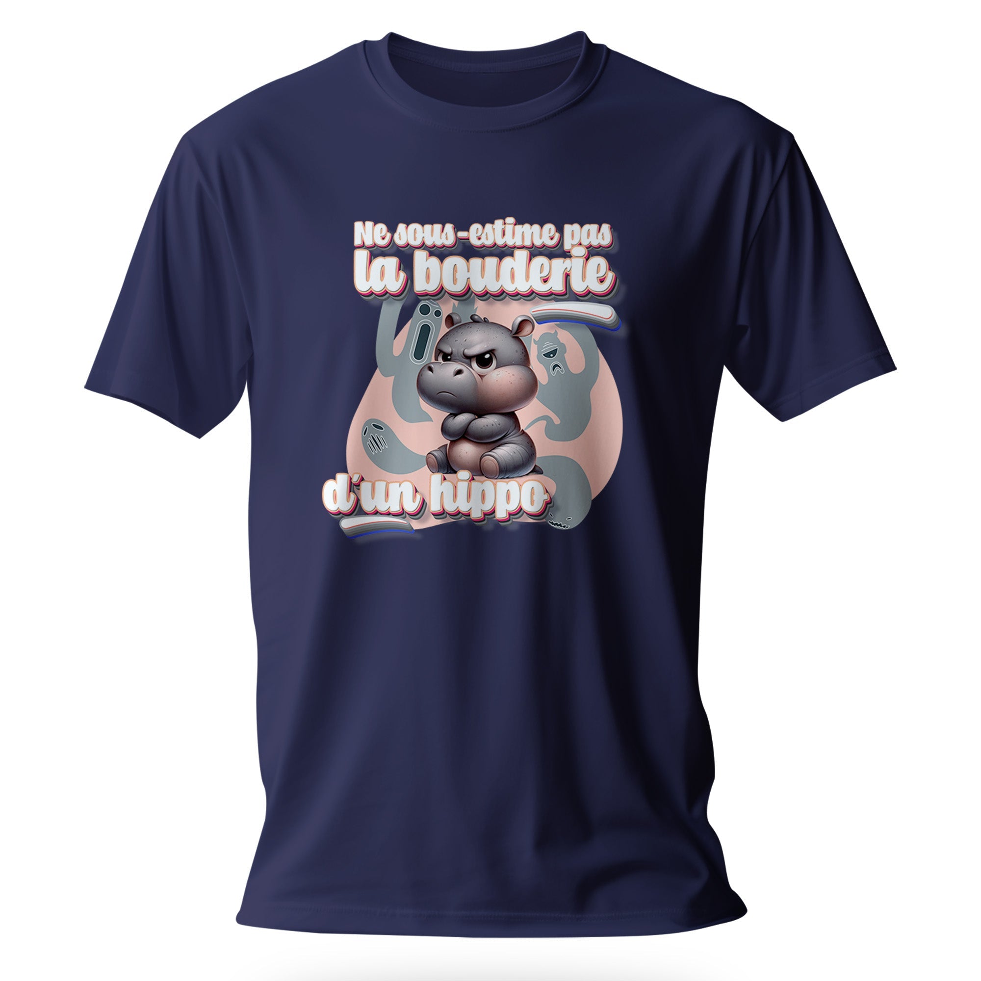 T-shirt humoristique Ne sous - estime pas la bouderie d’un hippo - MiniLook