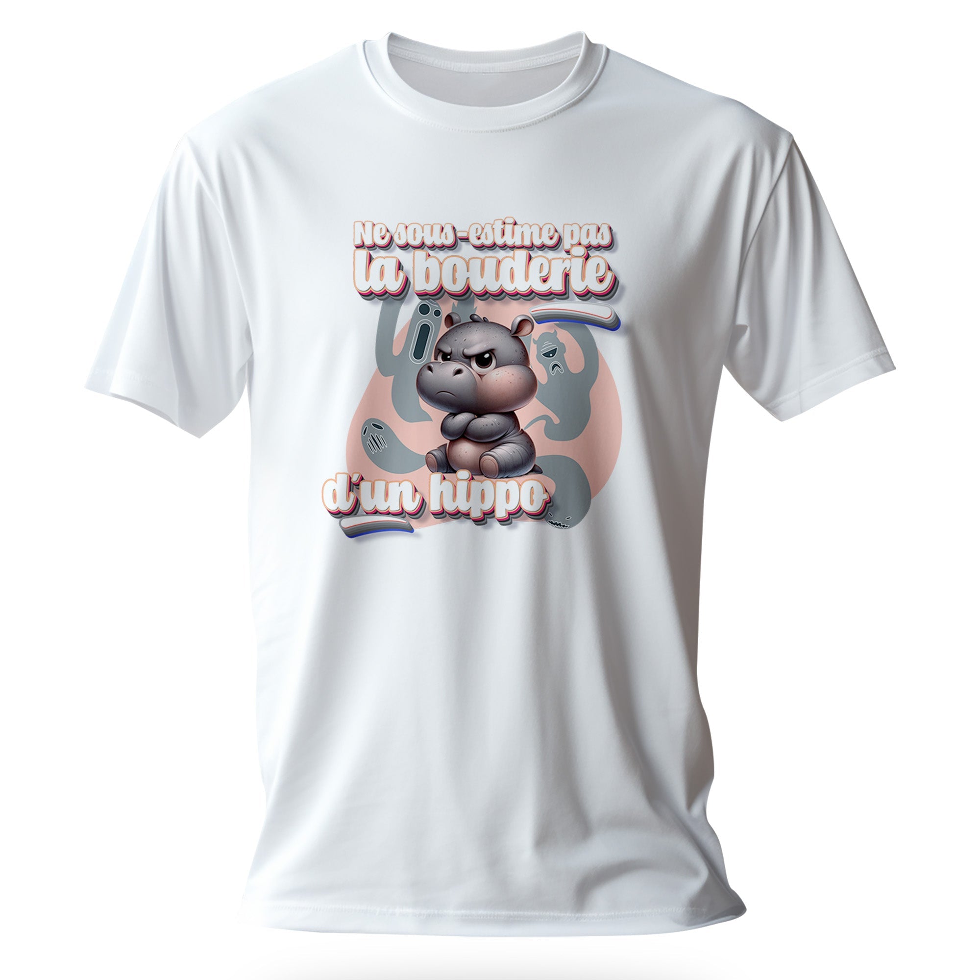 T-shirt humoristique Ne sous - estime pas la bouderie d’un hippo - MiniLook