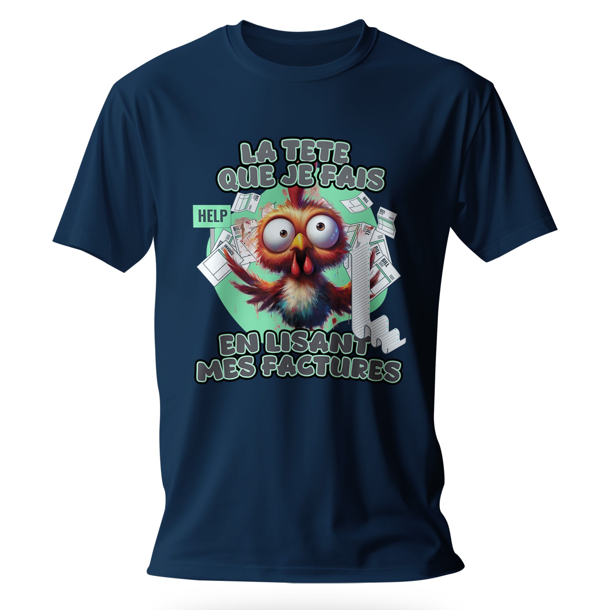 T-Shirt Humour Design Personnalisé - La tête que je fais en lisant mes factures - MiniLook