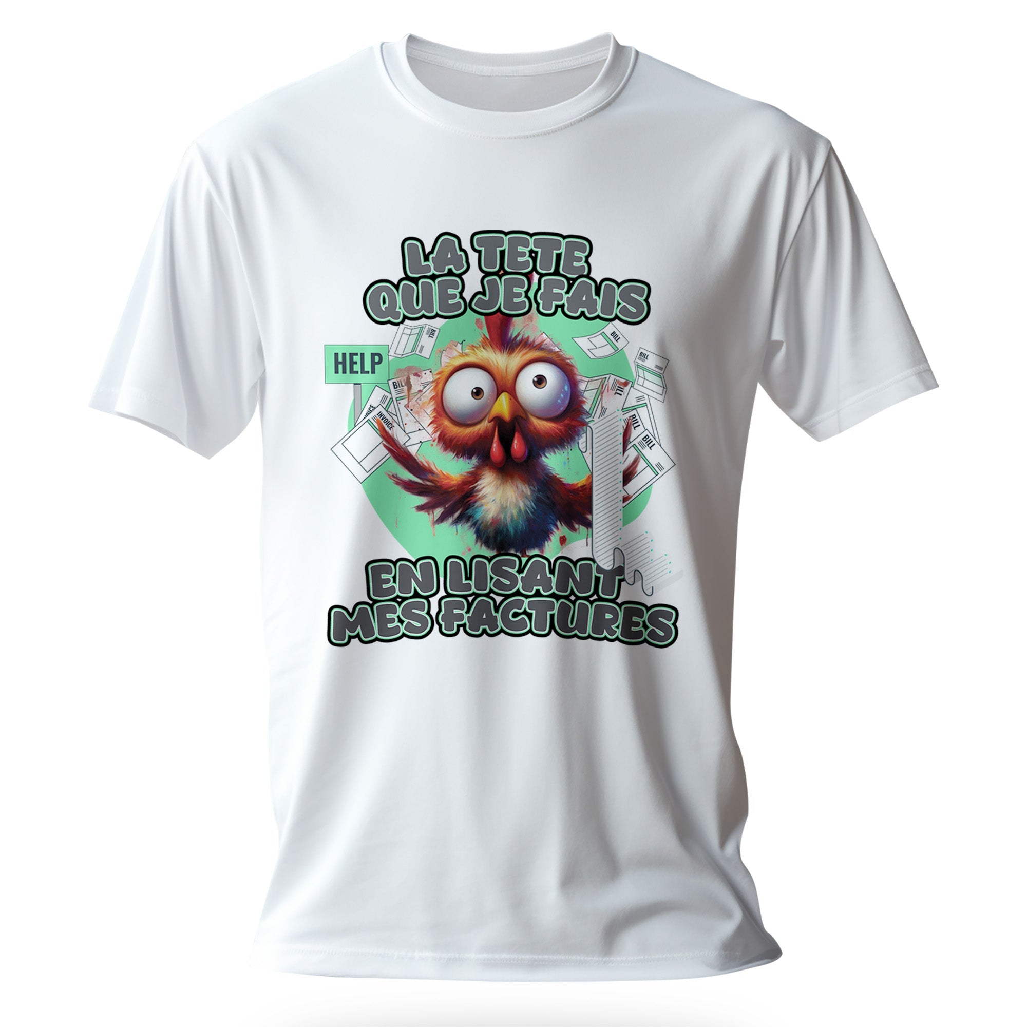 T-Shirt Humour Design Personnalisé - La tête que je fais en lisant mes factures - MiniLook