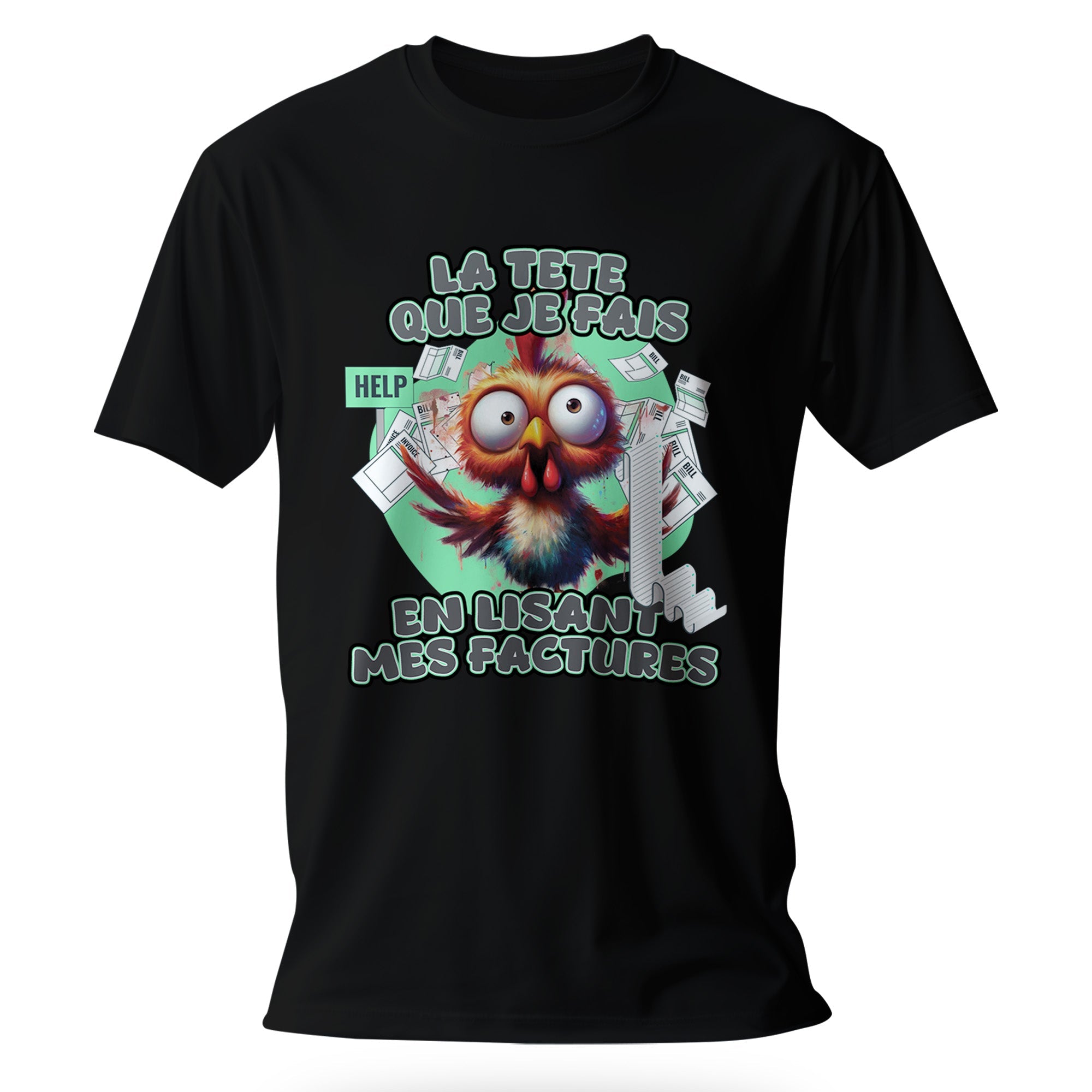 T-Shirt Humour Design Personnalisé - La tête que je fais en lisant mes factures - MiniLook