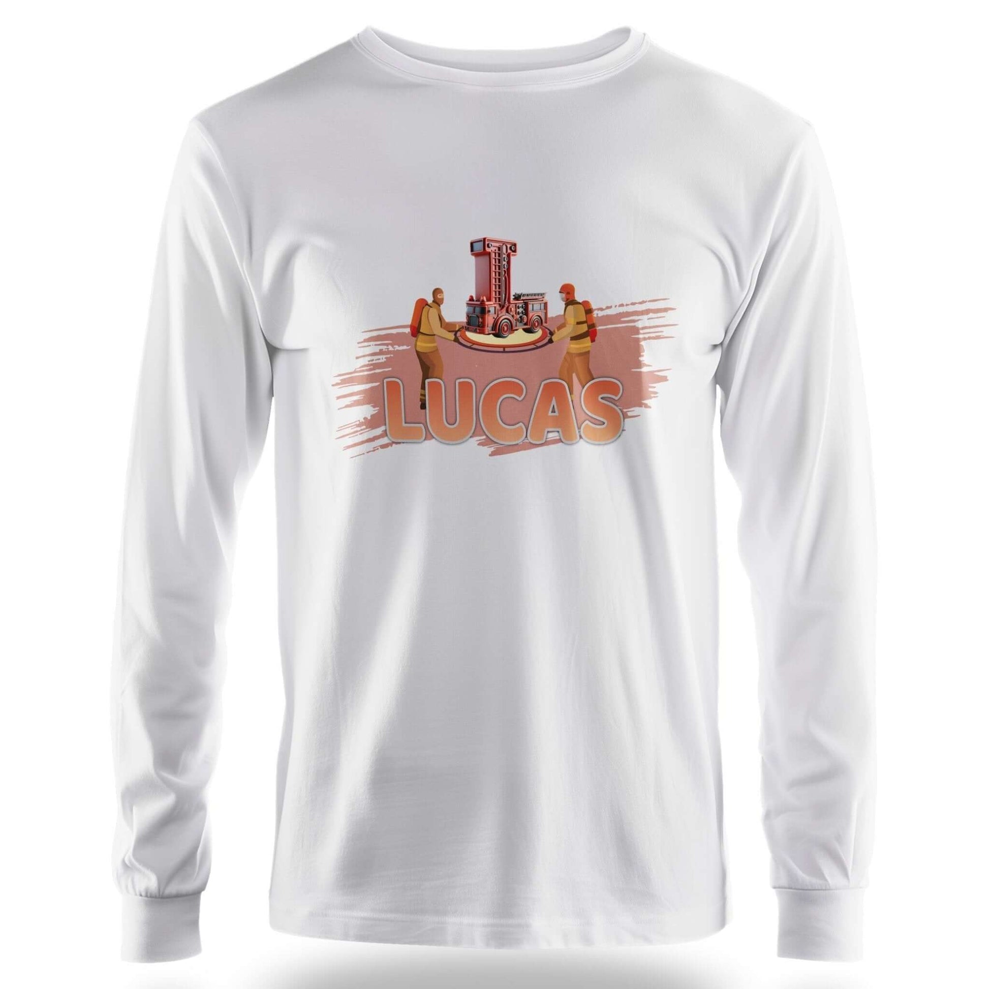 T-shirt personnalisé avec motif camion et pompiers - Initiale et prénom - MiniLook