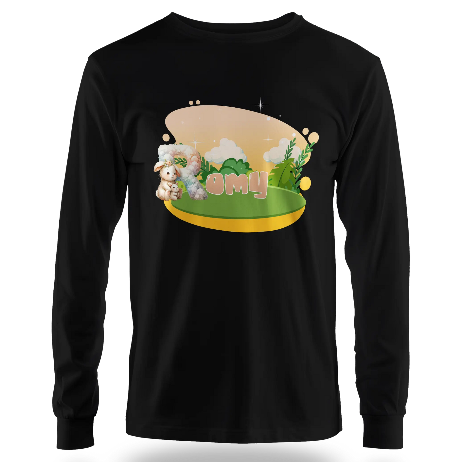 T-shirt personnalisé avec motif de fond de jungle pour maman et bébé pour filles - Prénom - MiniLook