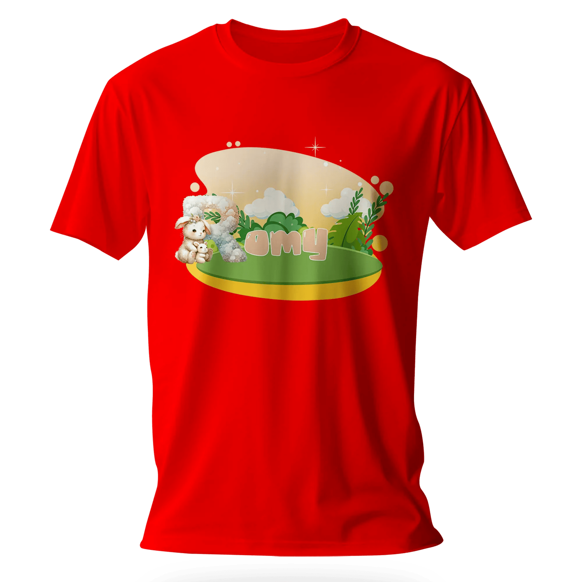 T-shirt personnalisé avec motif de fond de jungle pour maman et bébé pour filles - Prénom - MiniLook