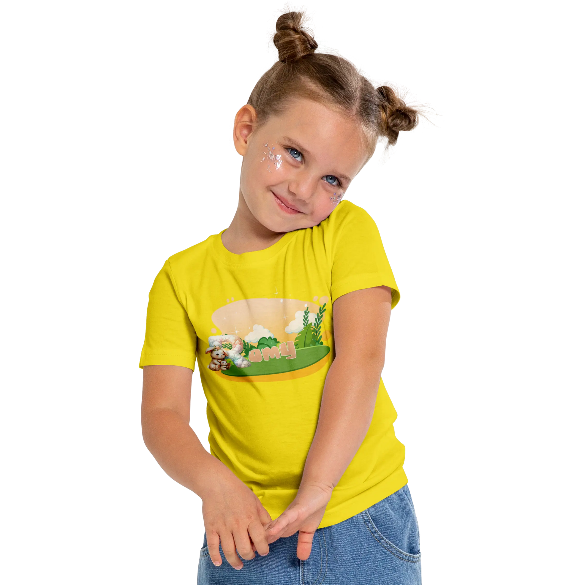 T-shirt personnalisé avec motif de fond de jungle pour maman et bébé pour filles - Prénom - MiniLook