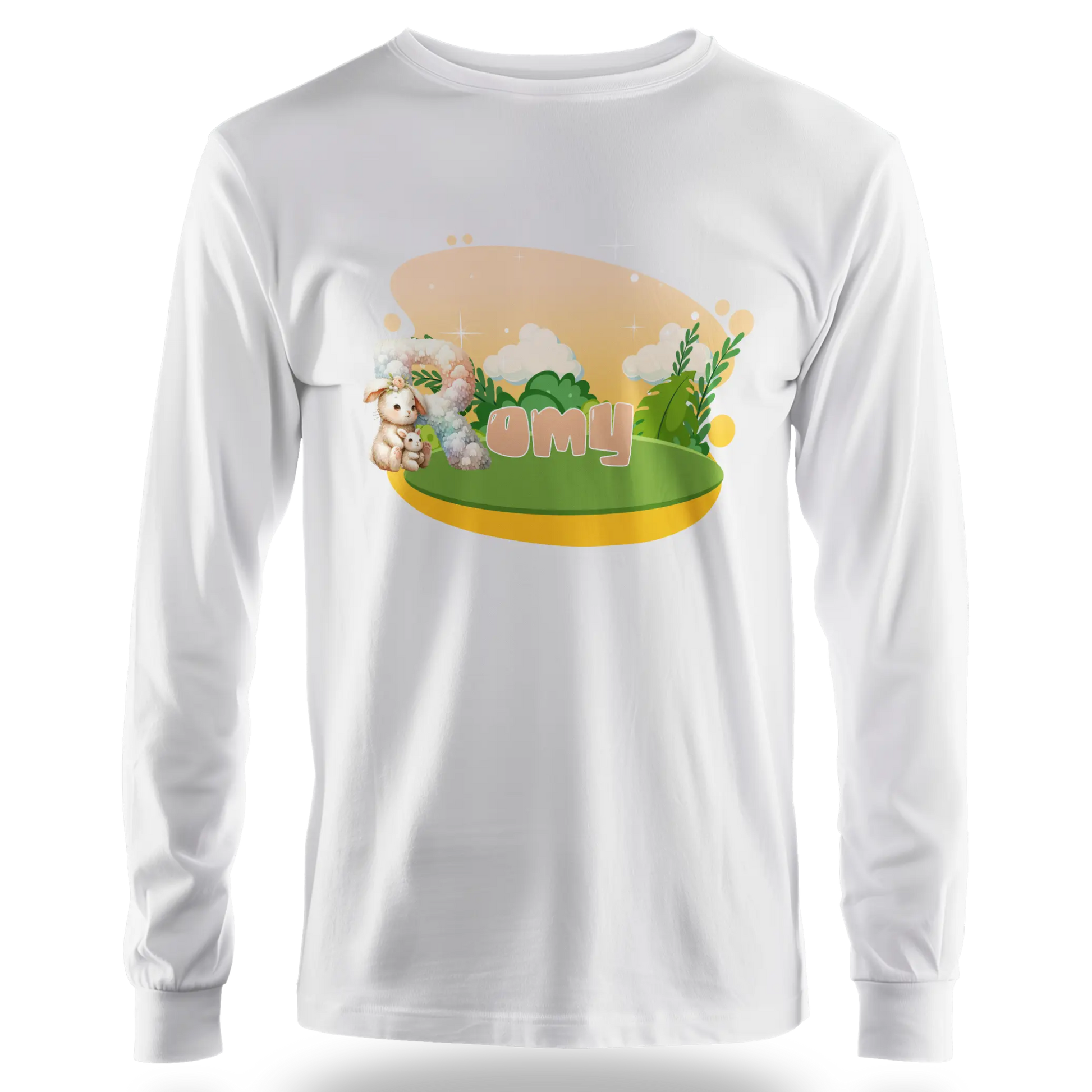 T-shirt personnalisé avec motif de fond de jungle pour maman et bébé pour filles - Prénom - MiniLook