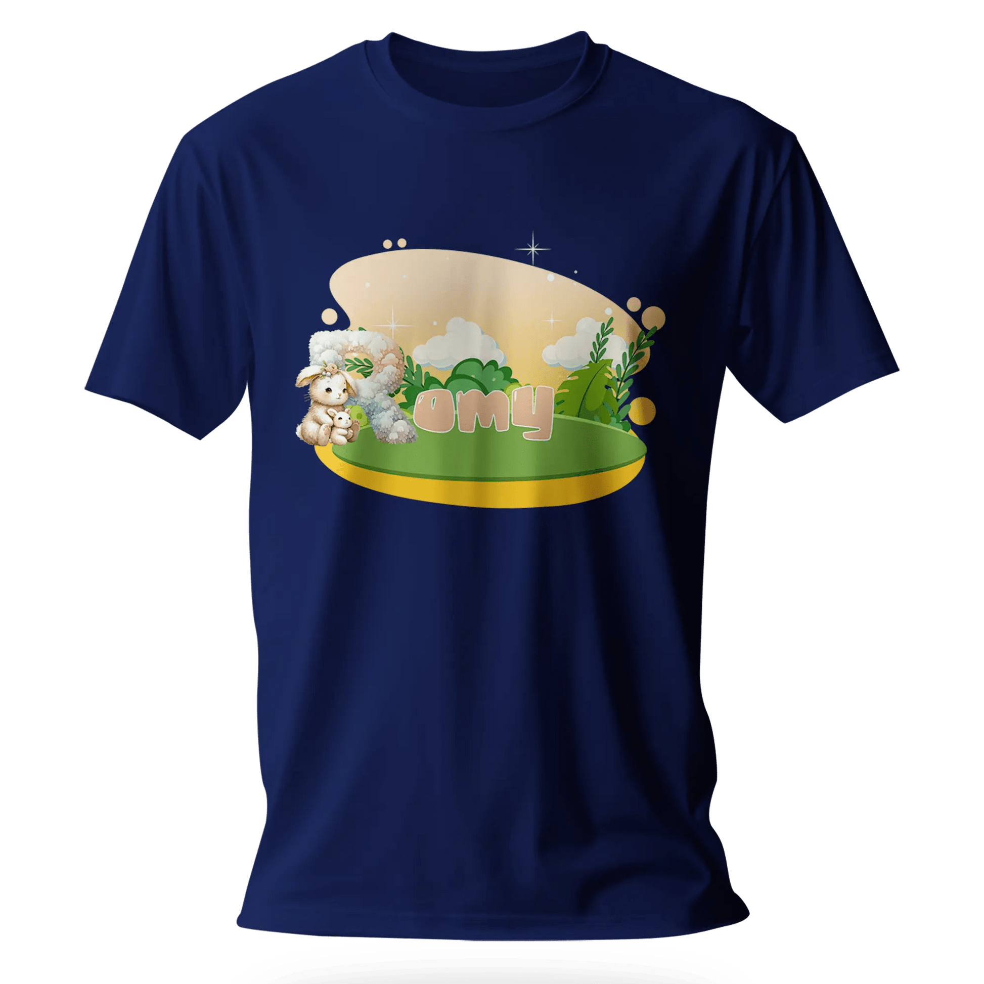 T-shirt personnalisé avec motif de fond de jungle pour maman et bébé pour filles - Prénom - MiniLook