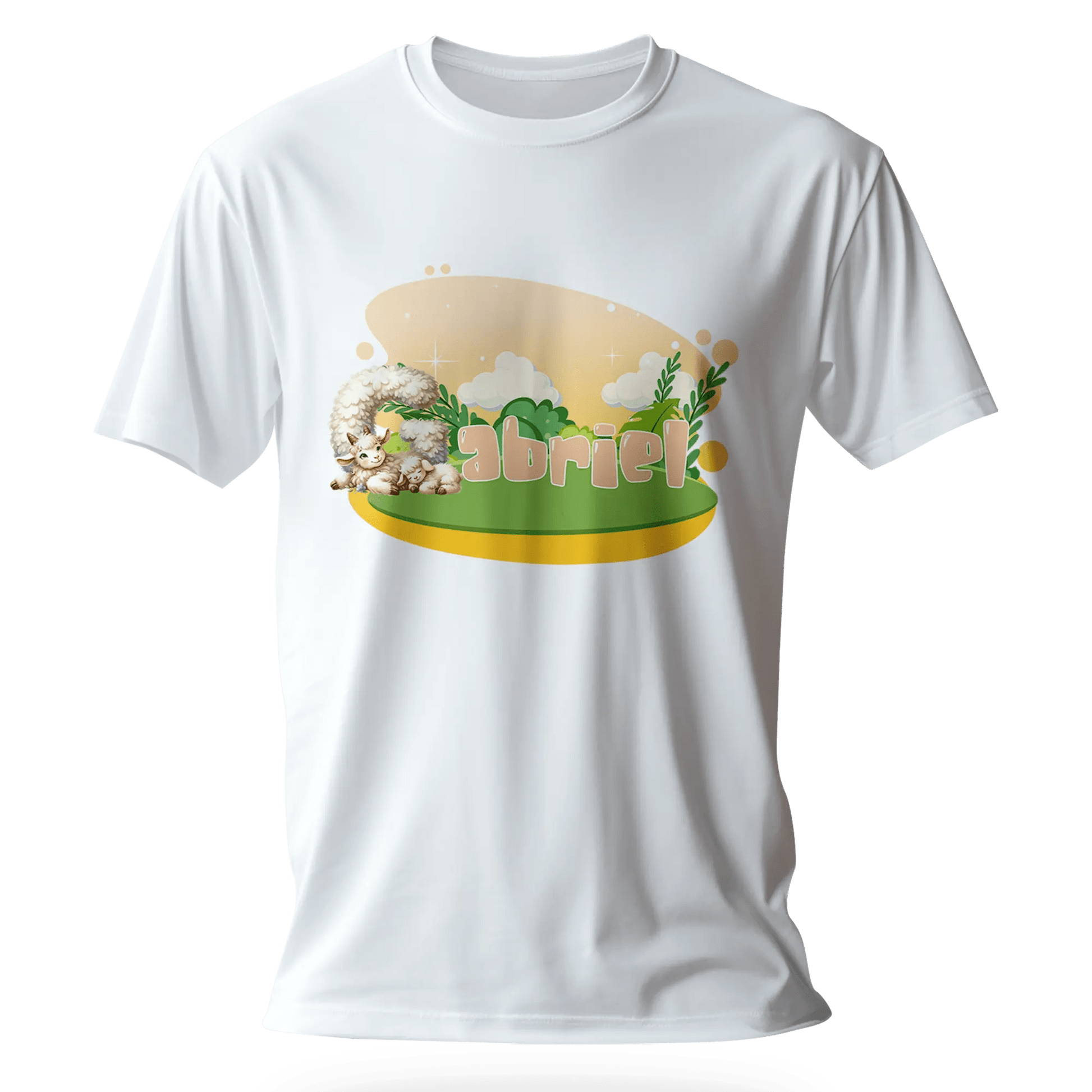 T-shirt personnalisé avec motif de fond de jungle pour maman et bébé - Prénom - MiniLook