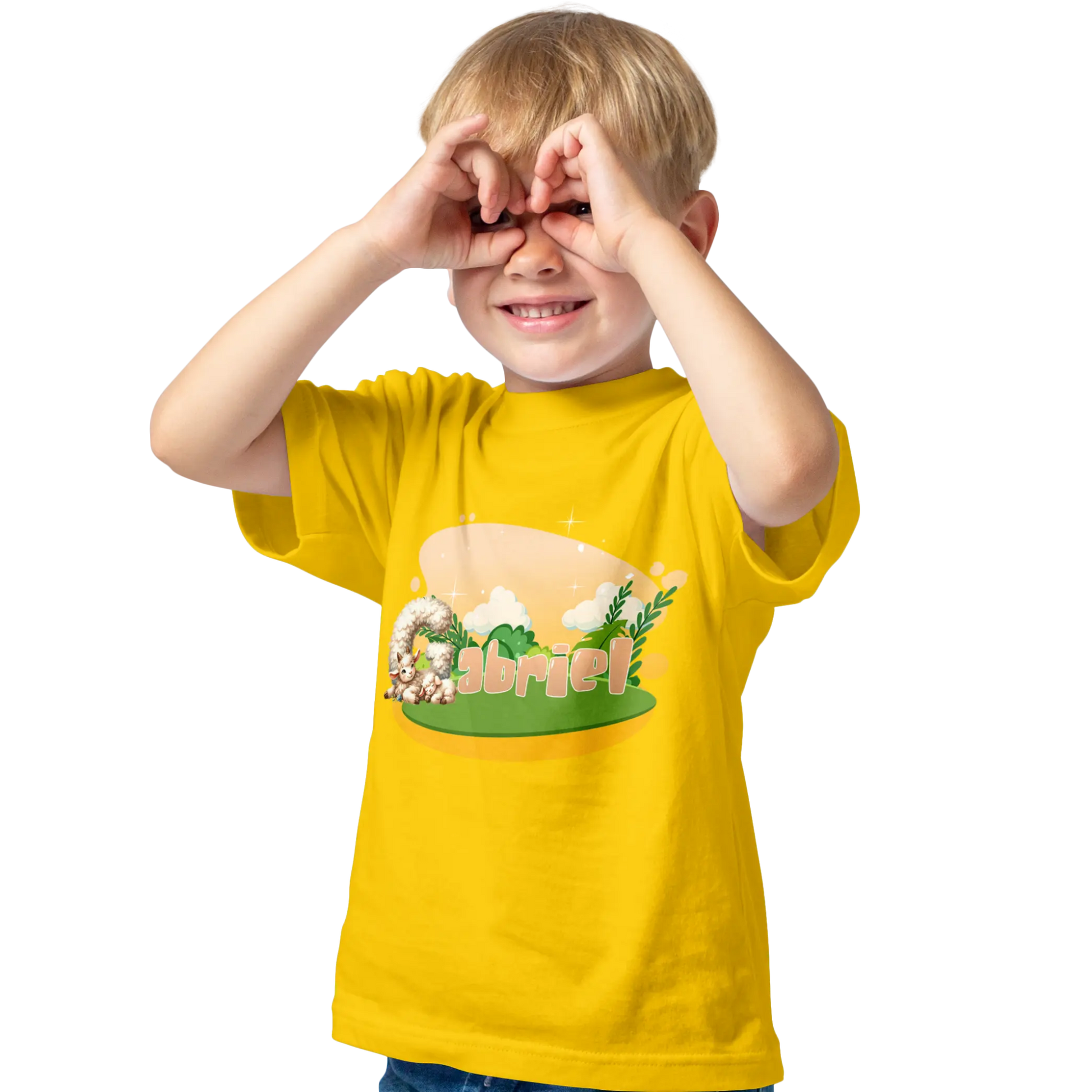 T-shirt personnalisé avec motif de fond de jungle pour maman et bébé - Prénom - MiniLook