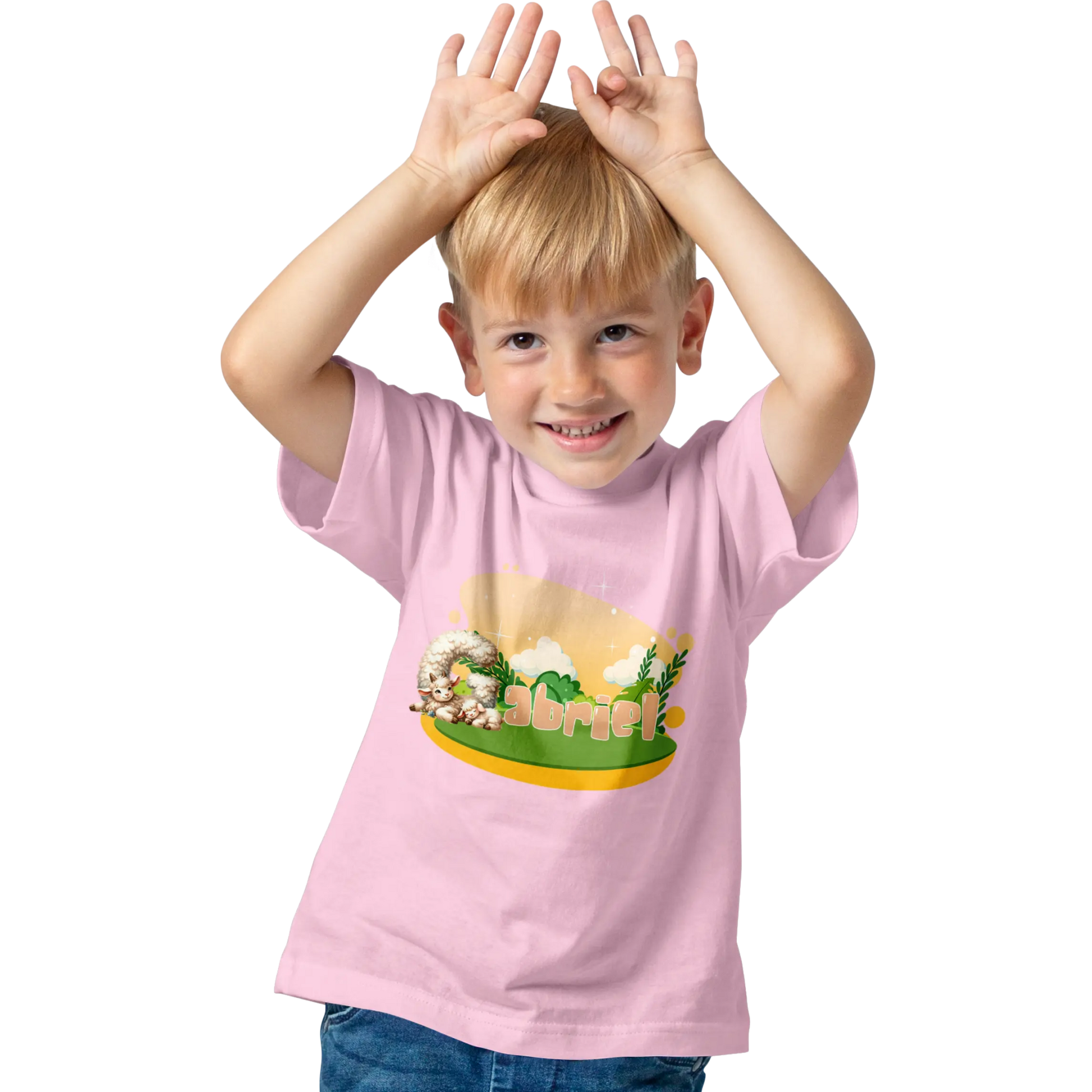 T-shirt personnalisé avec motif de fond de jungle pour maman et bébé - Prénom - MiniLook