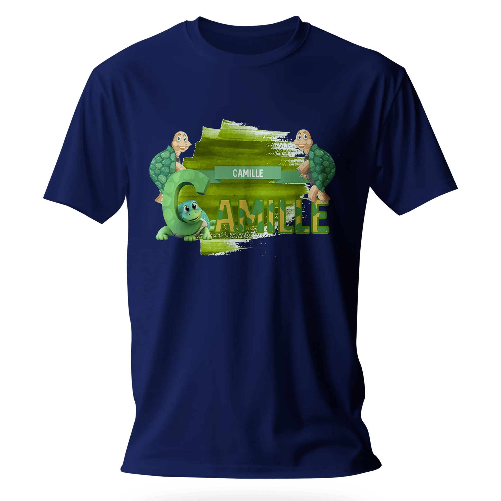 T-shirt personnalisé avec motif de police de carapace de tortue por Fille - Prénom - MiniLook