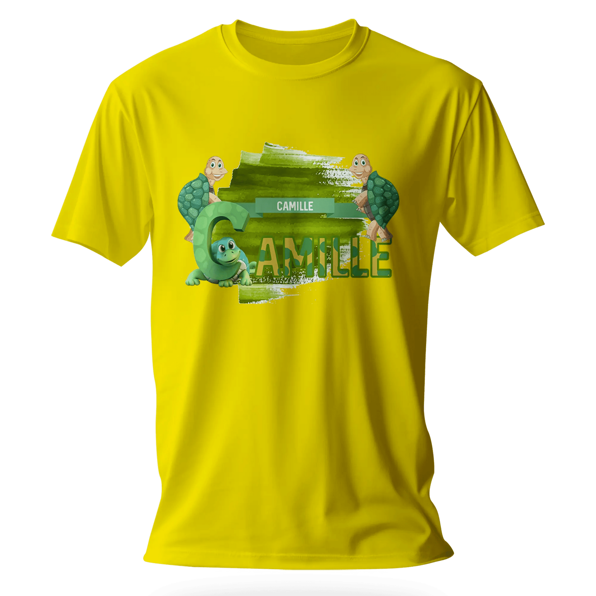 T-shirt personnalisé avec motif de police de carapace de tortue por Fille - Prénom - MiniLook