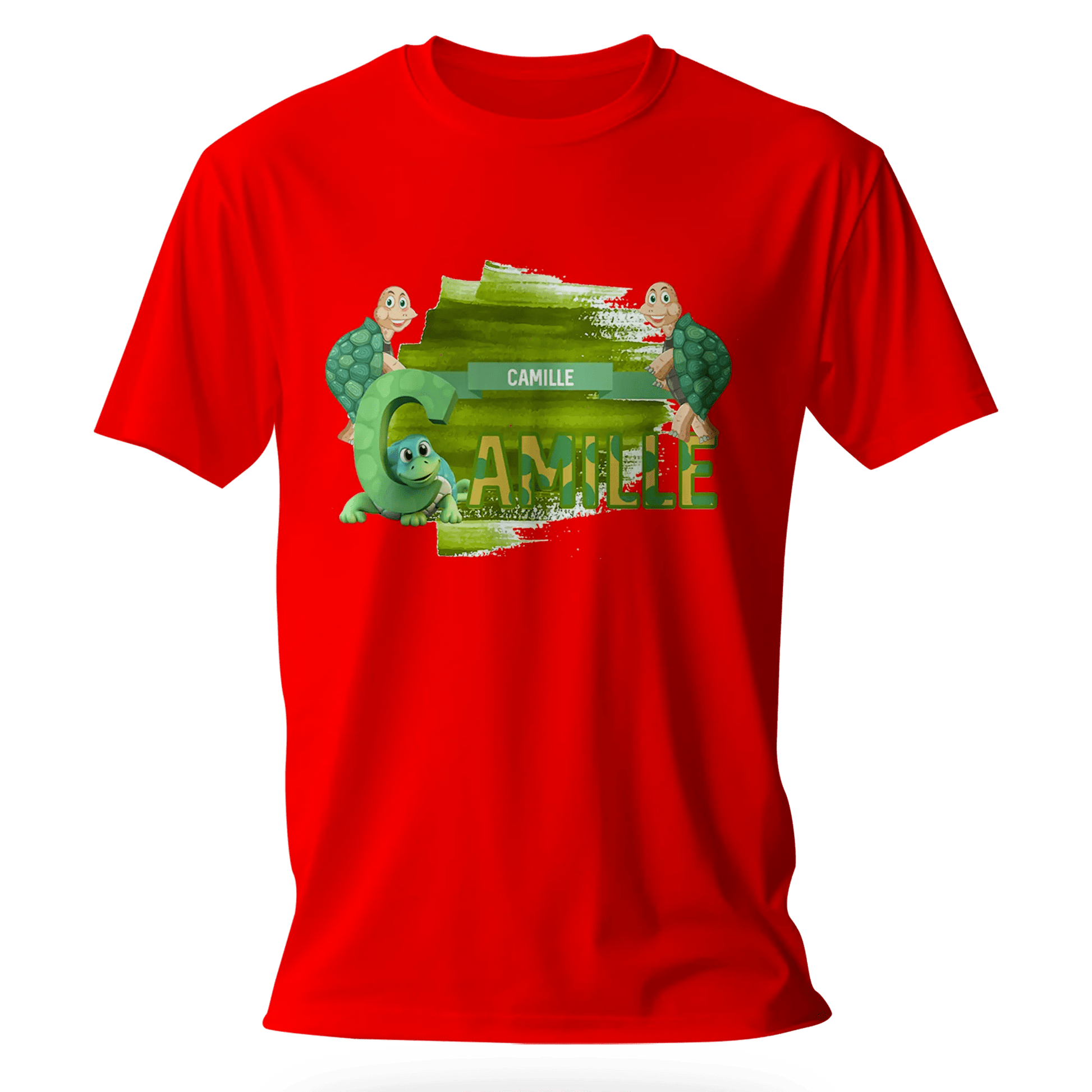 T-shirt personnalisé avec motif de police de carapace de tortue por Fille - Prénom - MiniLook