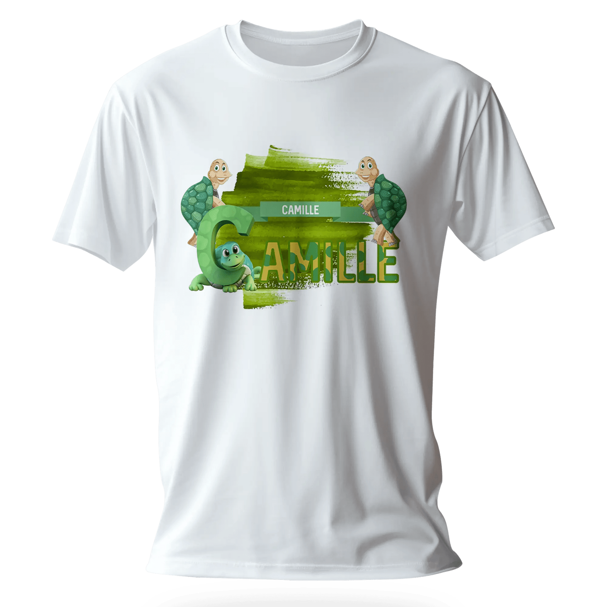 T-shirt personnalisé avec motif de police de carapace de tortue por Fille - Prénom - MiniLook