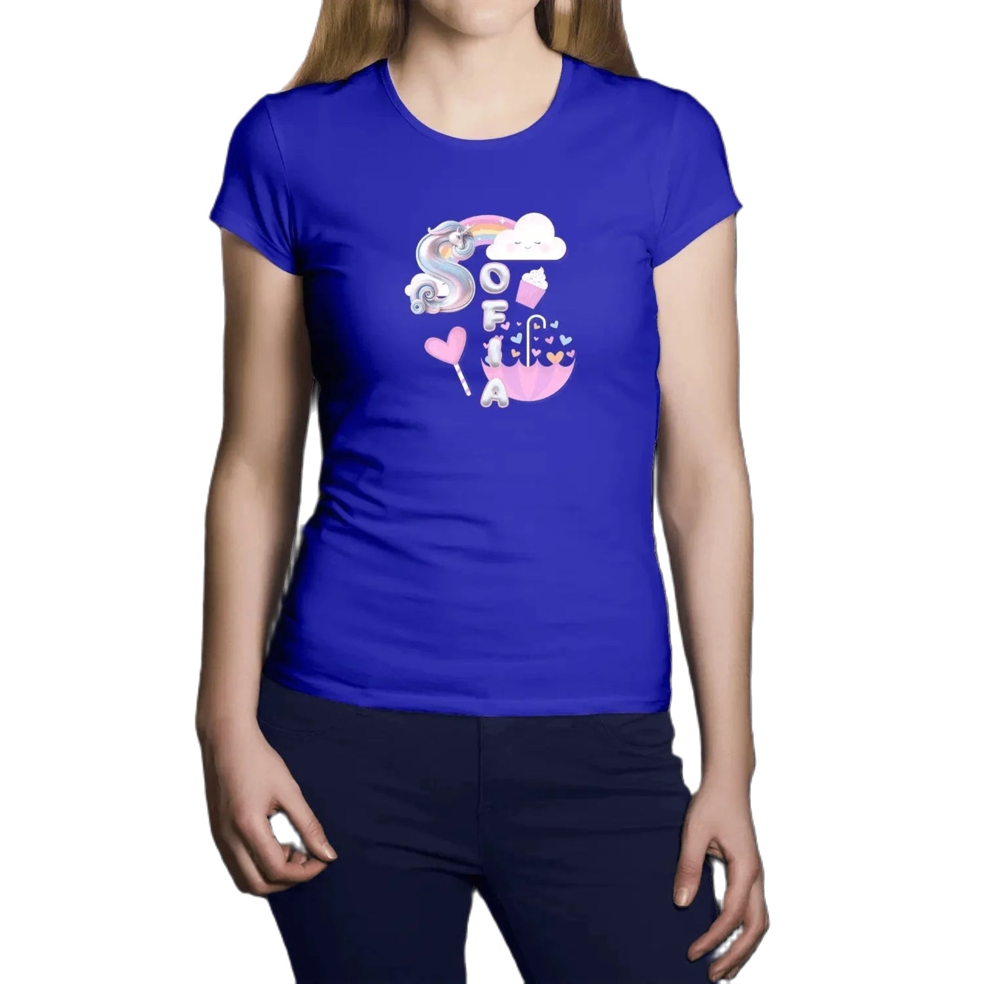 T-shirt personnalisé avec nom de licorne - Design magique pour femme - MiniLook