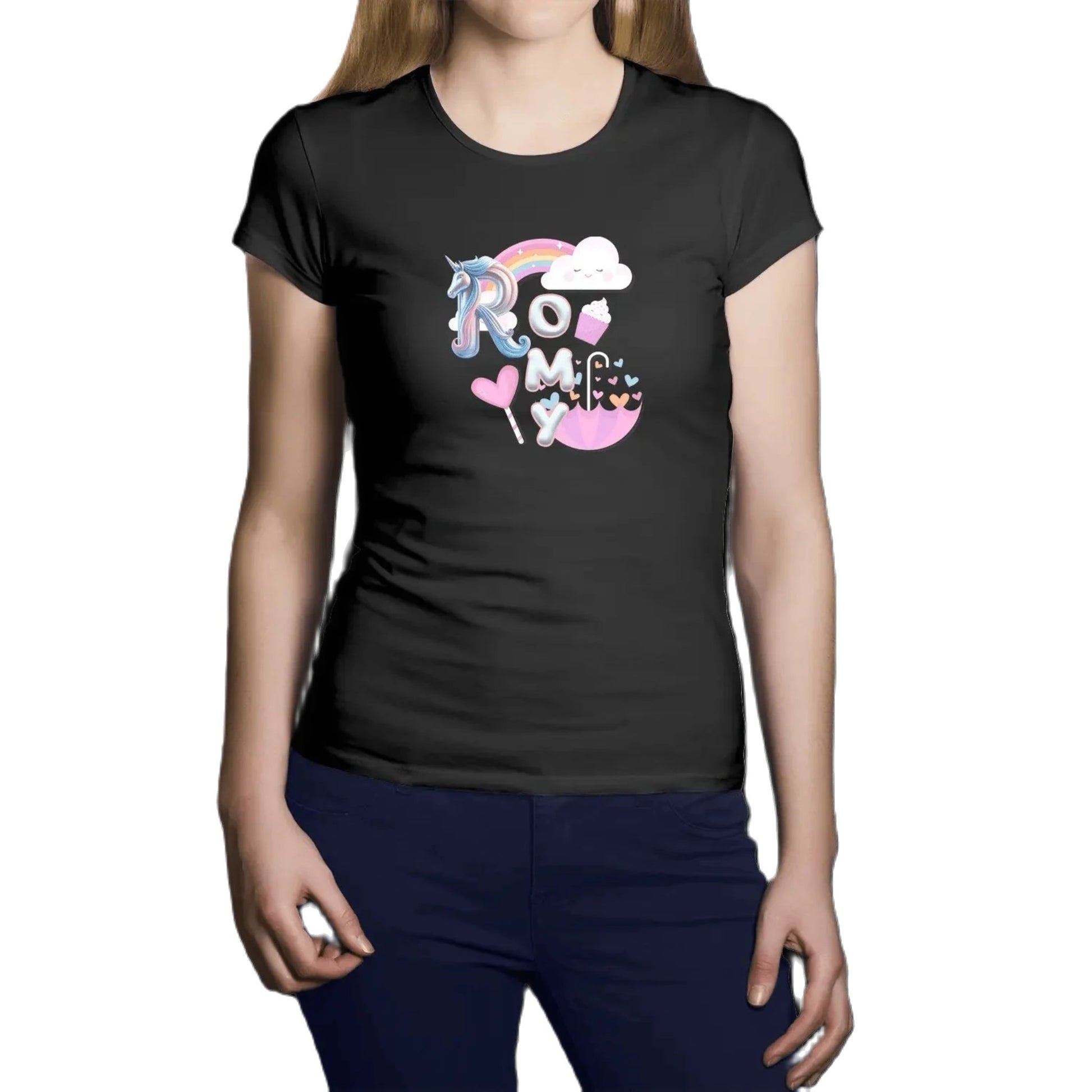 T-shirt personnalisé avec nom de licorne - Design magique pour femme - MiniLook