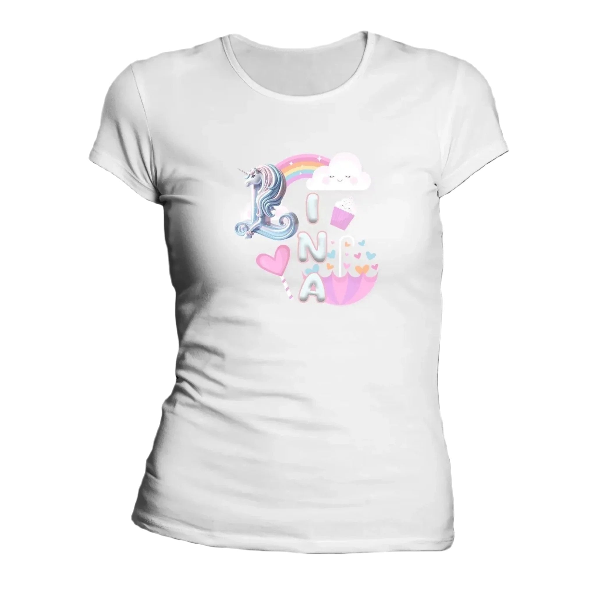 T-shirt personnalisé avec nom de licorne - Design magique pour femme - MiniLook