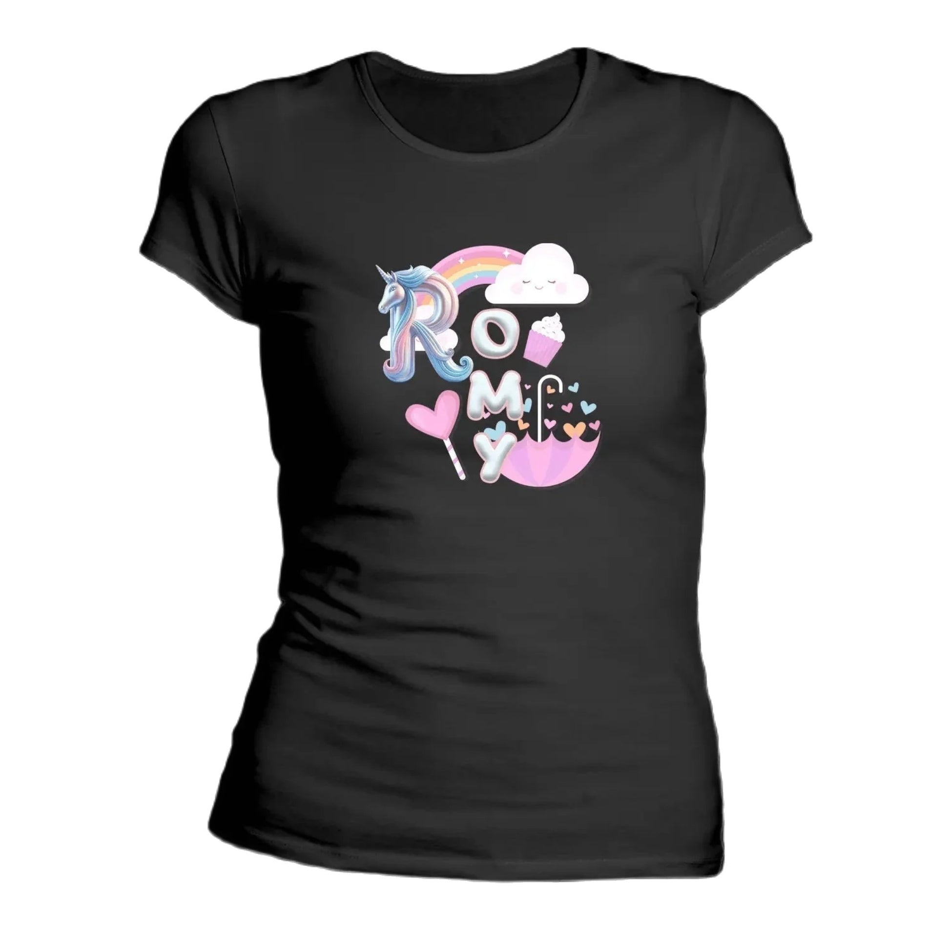 T-shirt personnalisé avec nom de licorne - Design magique pour femme - MiniLook